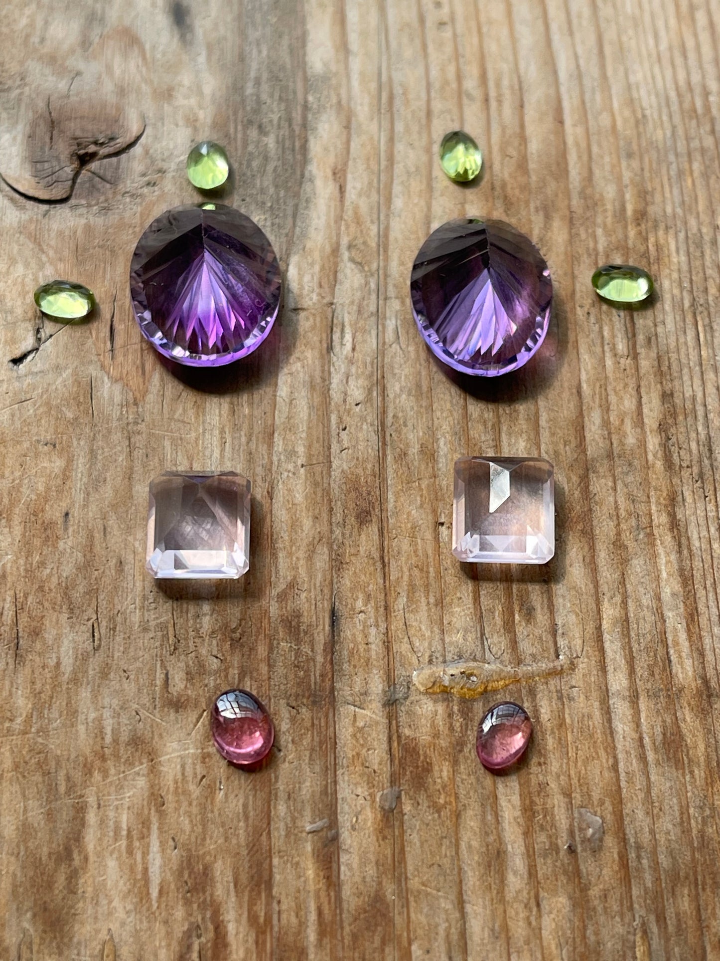 Gemstone Collection 104: Rose Quartz, Amethyst, Peridot, Rainbow Tourmaline - 39CT