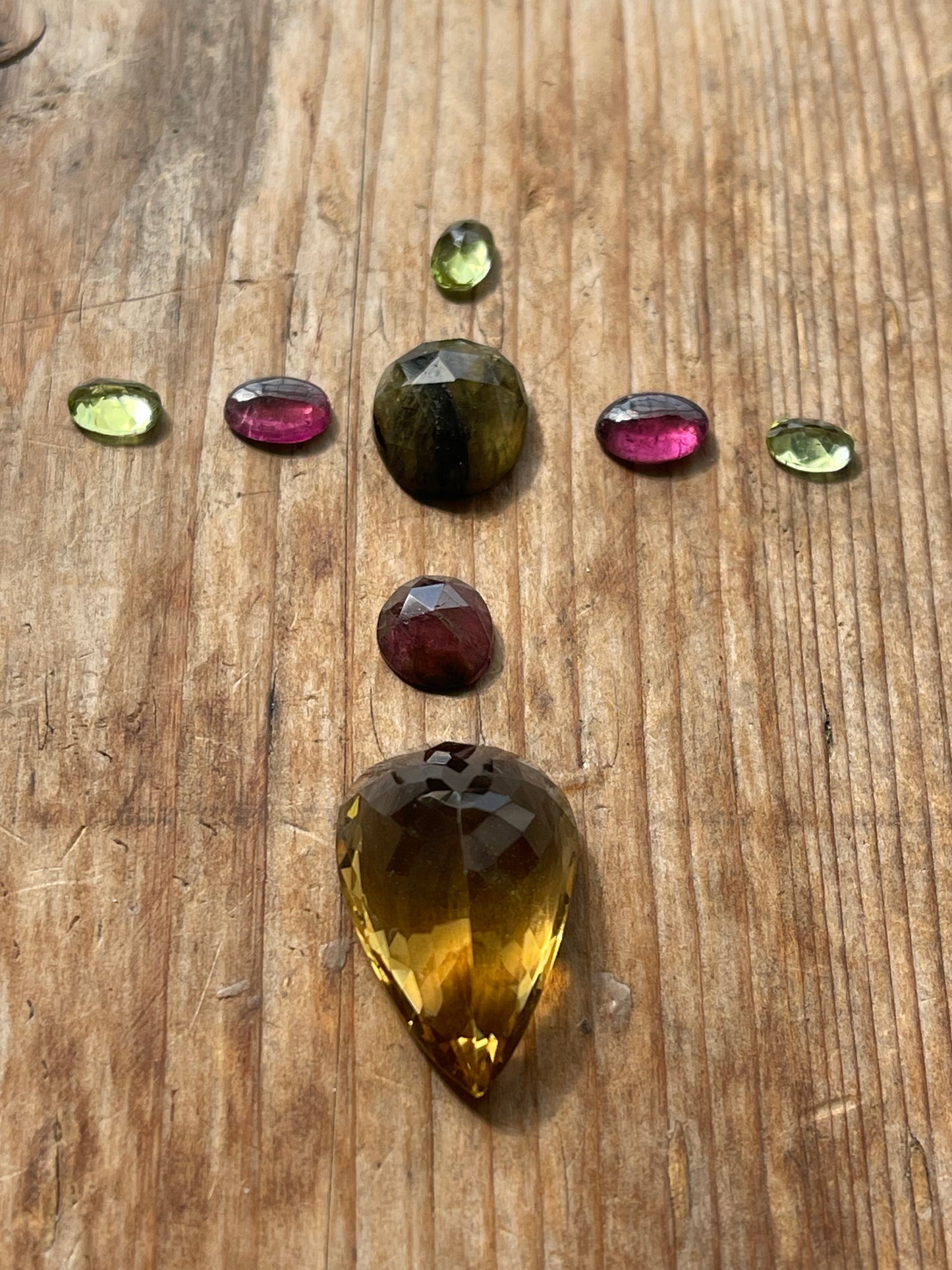 Gemstone Collection 109: Honey Quartz, Rainbow Tourmaline, Peridot - 27CT