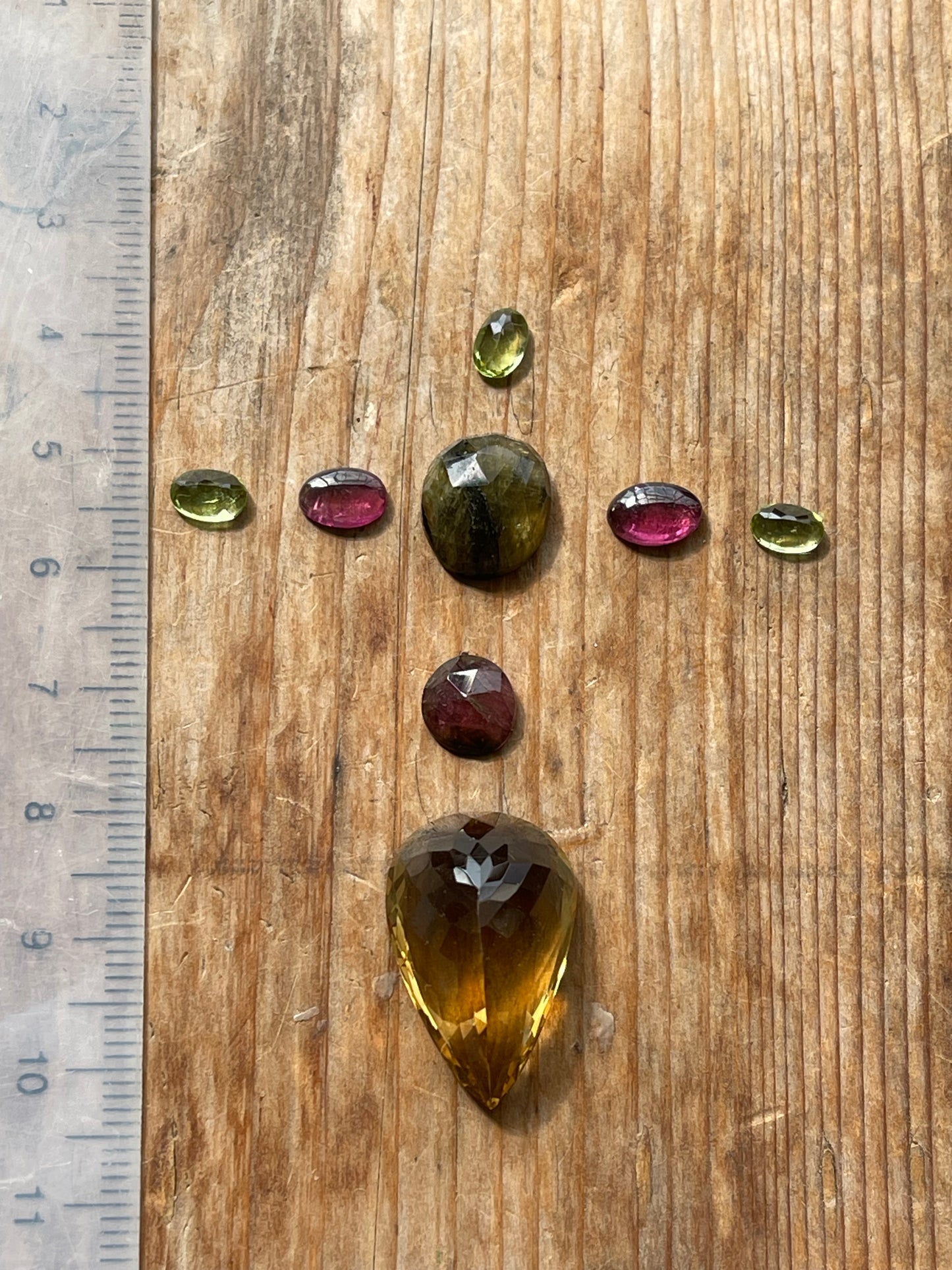 Gemstone Collection 109: Honey Quartz, Rainbow Tourmaline, Peridot - 27CT