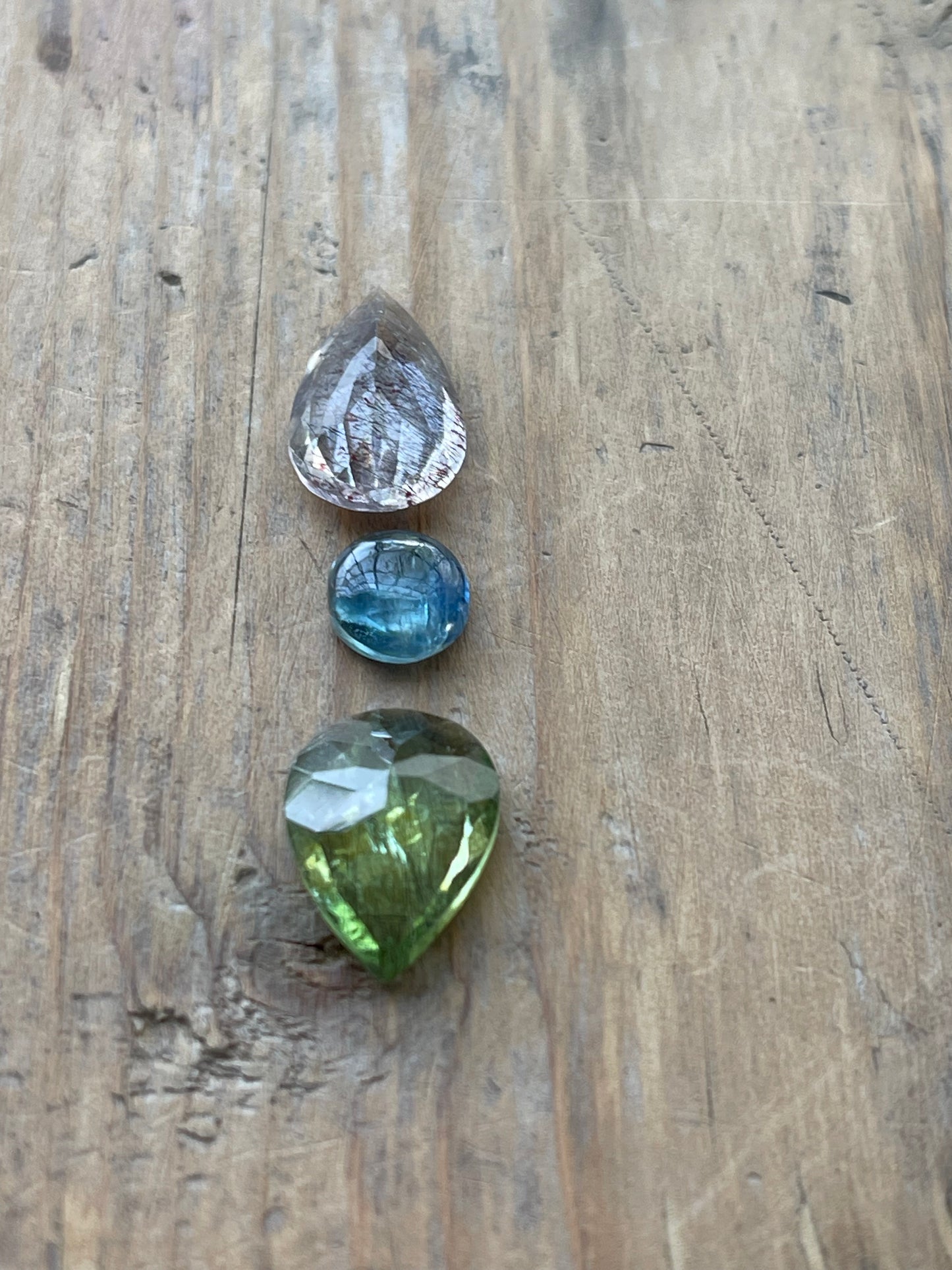 Gemstone Collection 353: Prehnite, Kyanite, Elestial Quartz - 15CT