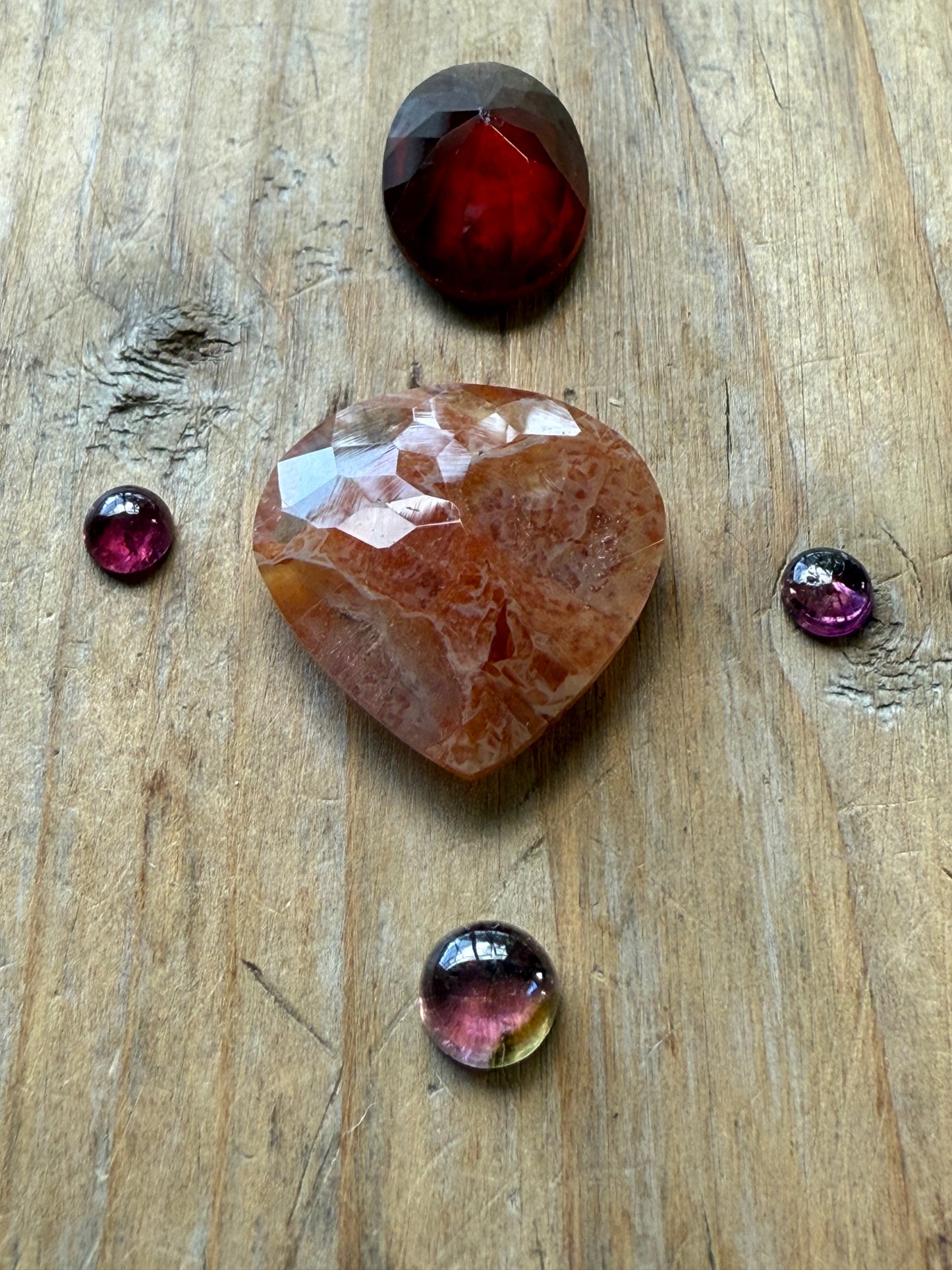 Gemstone Collection 505: Red Inclusion Quartz, Hessonite, Rainbow Tourmaline - 26 CT