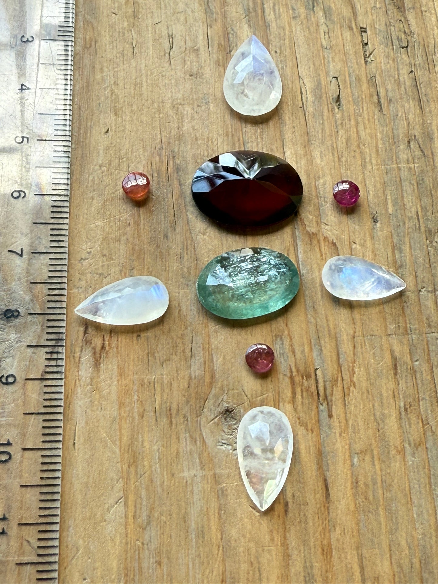 Gemstone Collection 508: Moonstone, Kyanite, Hessonite, Rainbow Tourmaline - 33 CT