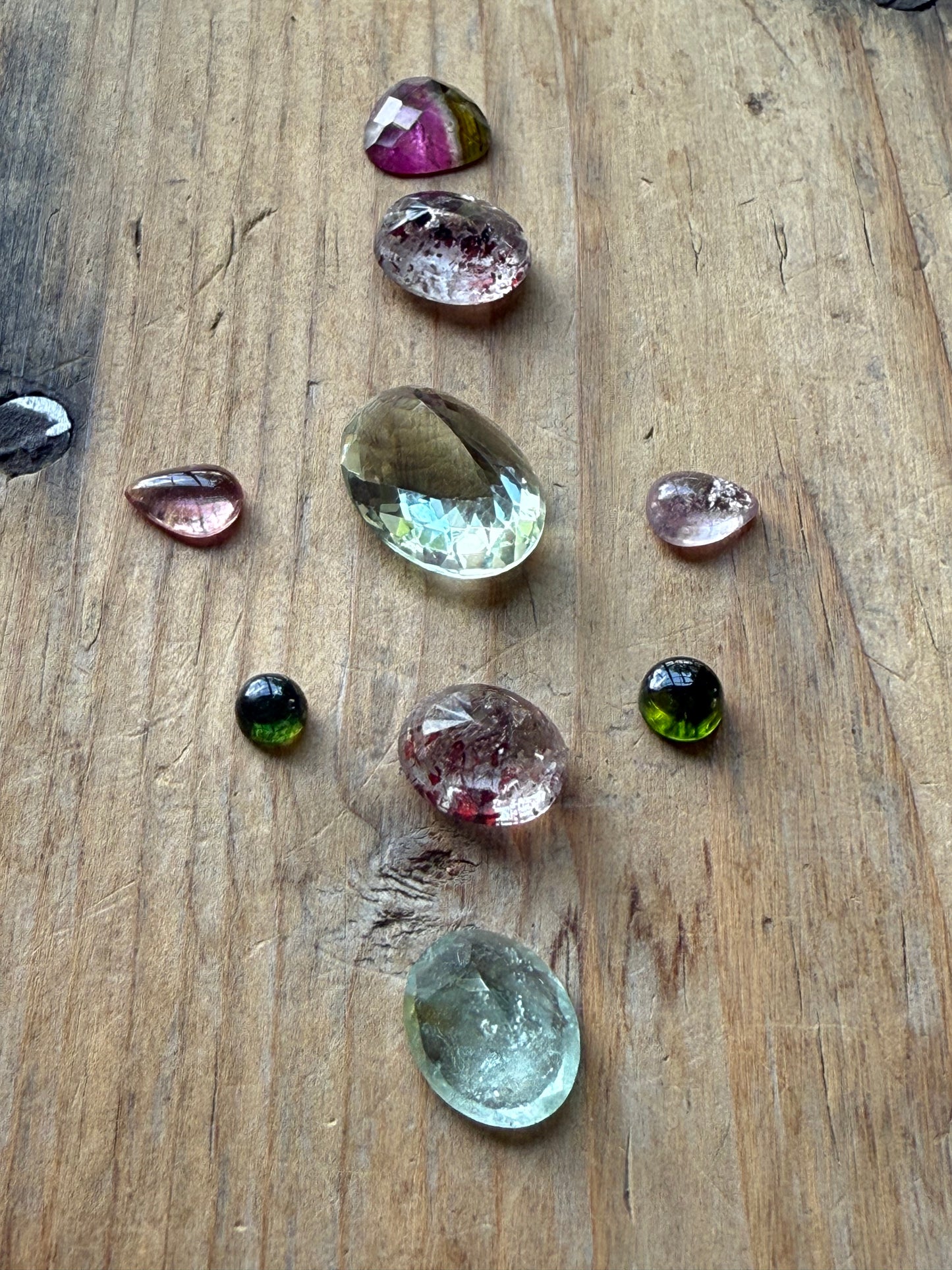 Gemstone Collection 518: Green Amethyst, Feldspar, Aquamarine, Rainbow Tourmaline - 28 CT