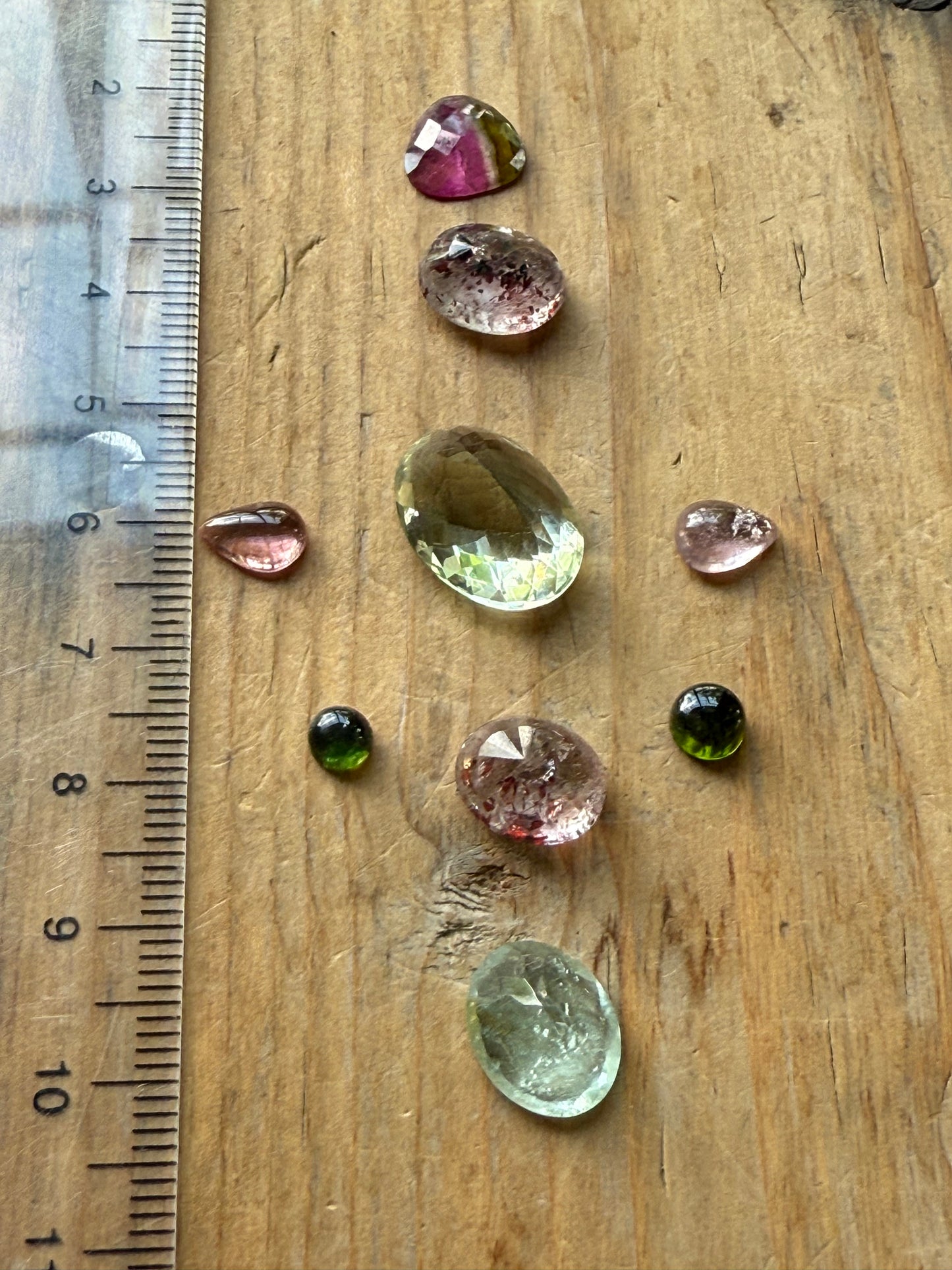 Gemstone Collection 518: Green Amethyst, Feldspar, Aquamarine, Rainbow Tourmaline - 28 CT