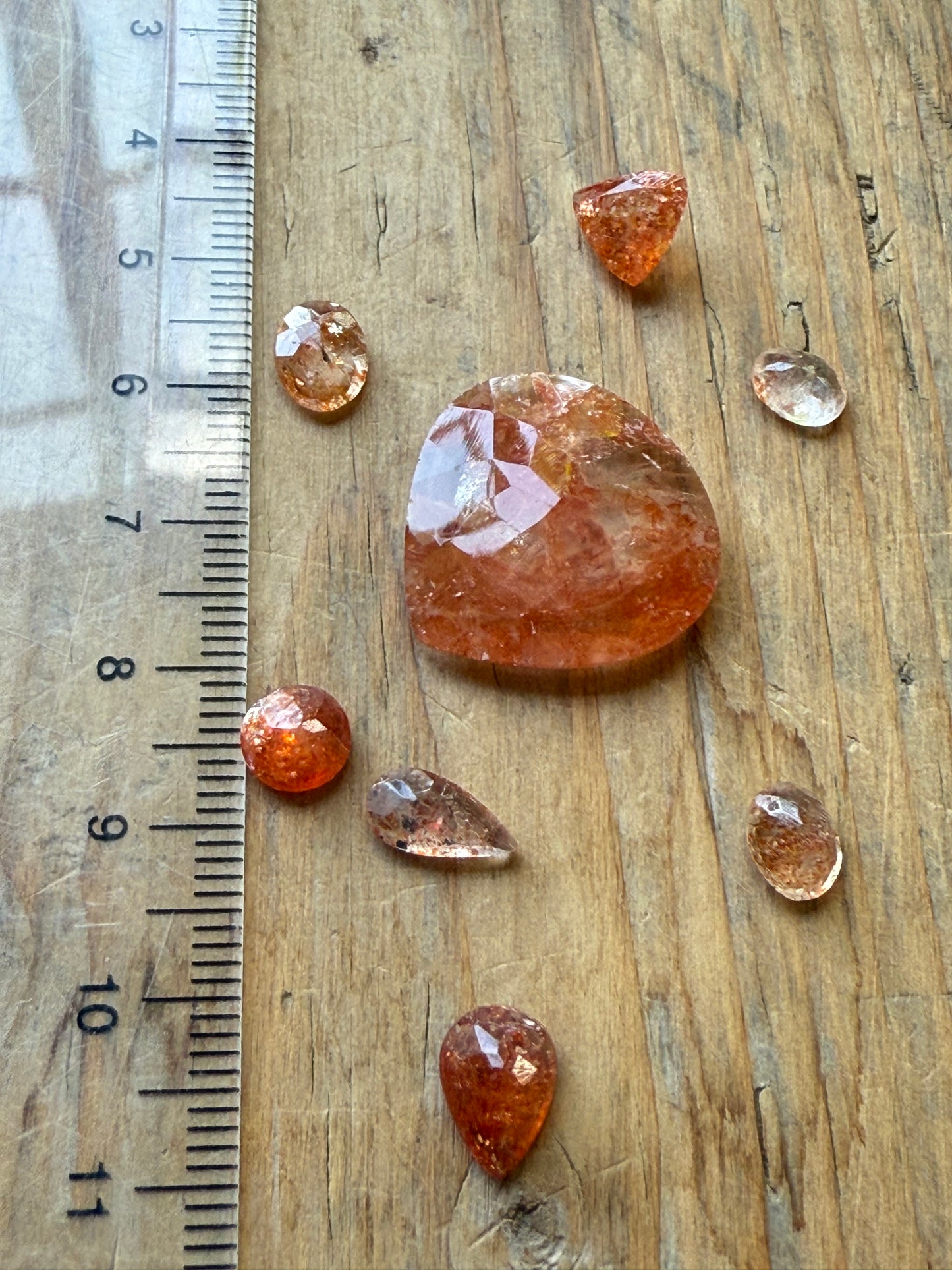 Gemstone Collection 530: Red Inclusion Quartz, Citrine, Imperial Topaz, Sunstone - 21 CT