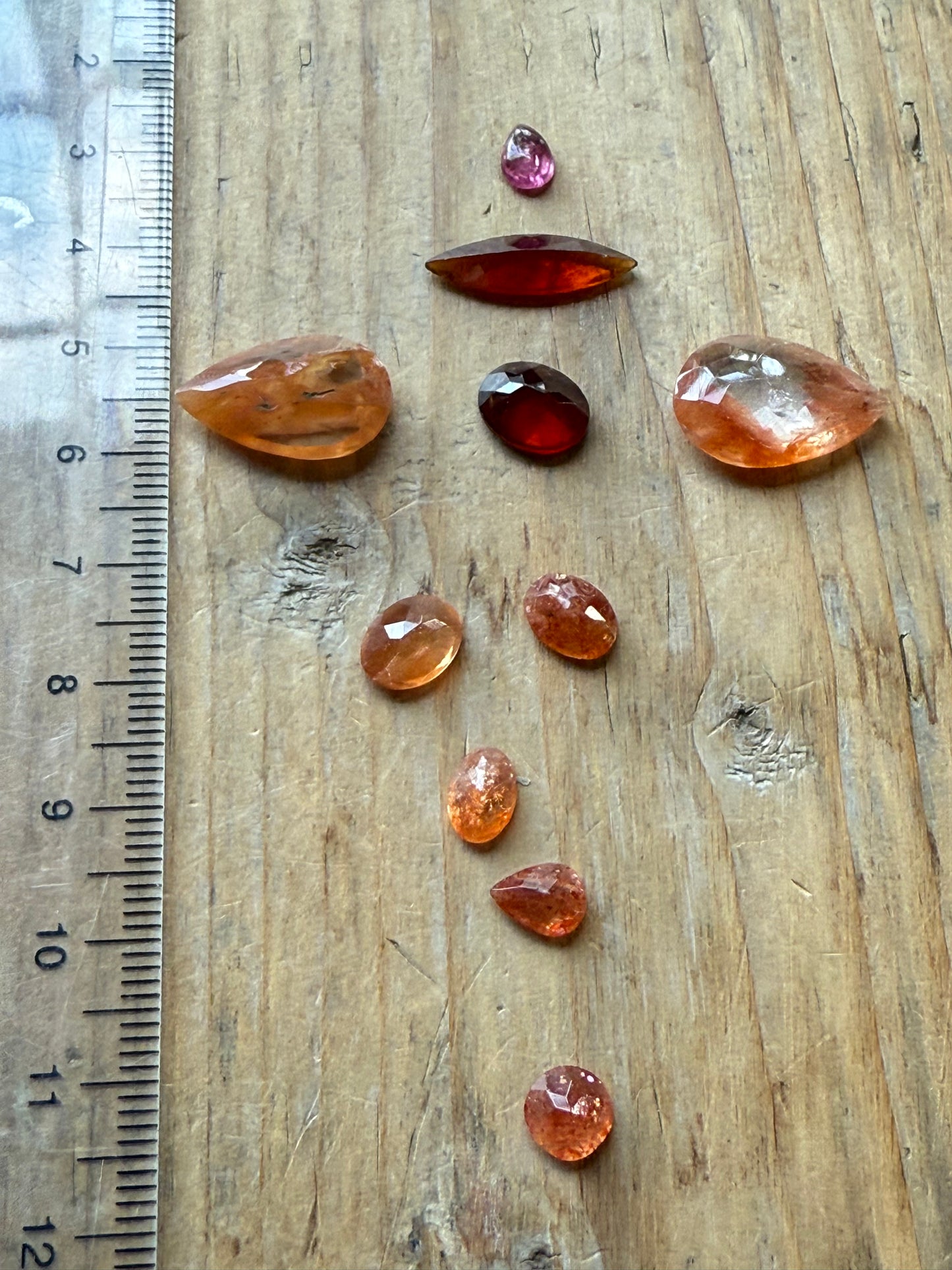 Gemstone Collection 531: Red Inclusion Quartz, Imperial Topaz, Rainbow Tourmaline, Sunstone,H - 26 CT