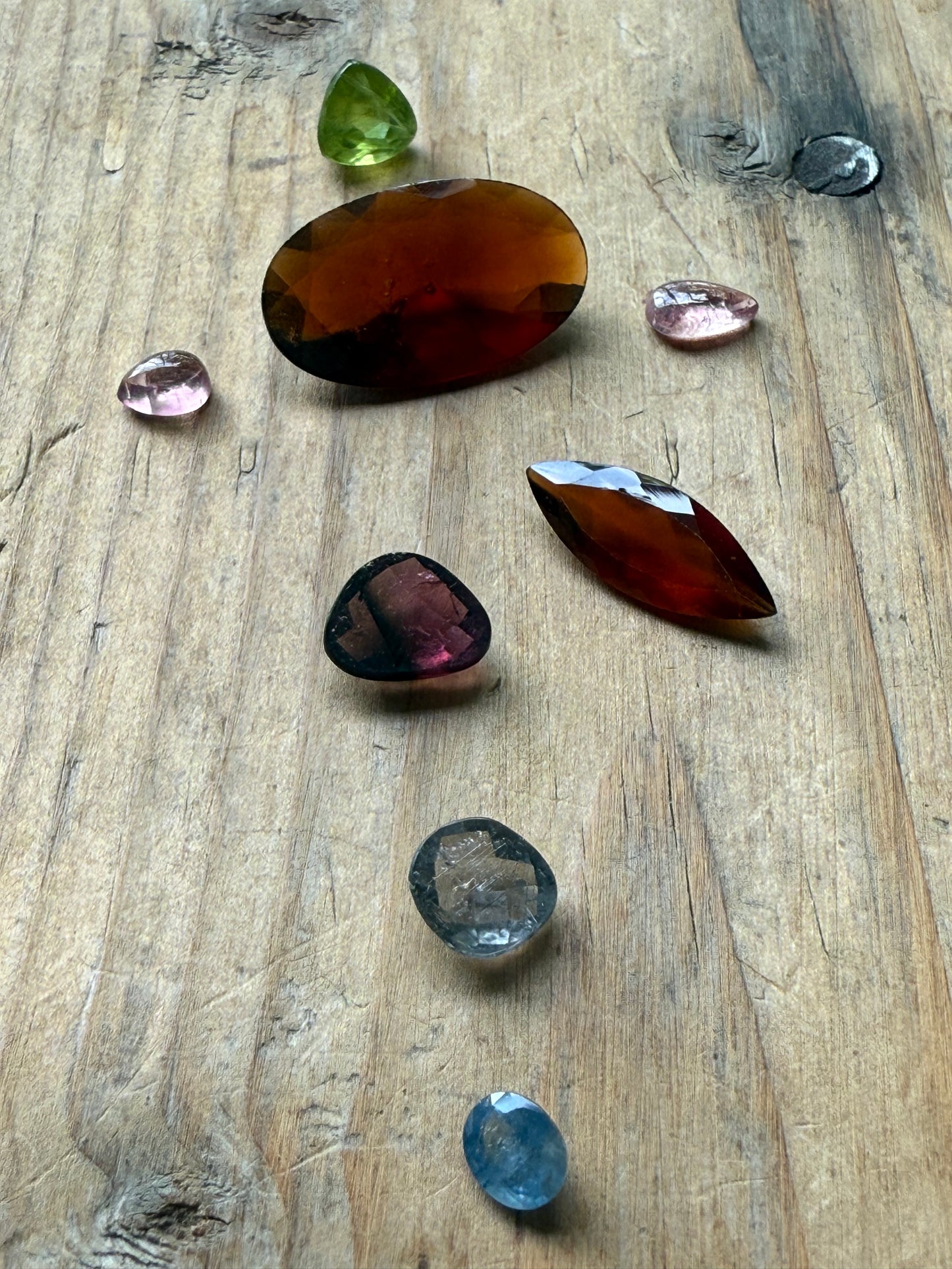 Gemstone Collection 551: Hessonite, Peridot, Rainbow Tourmaline - 25 CT