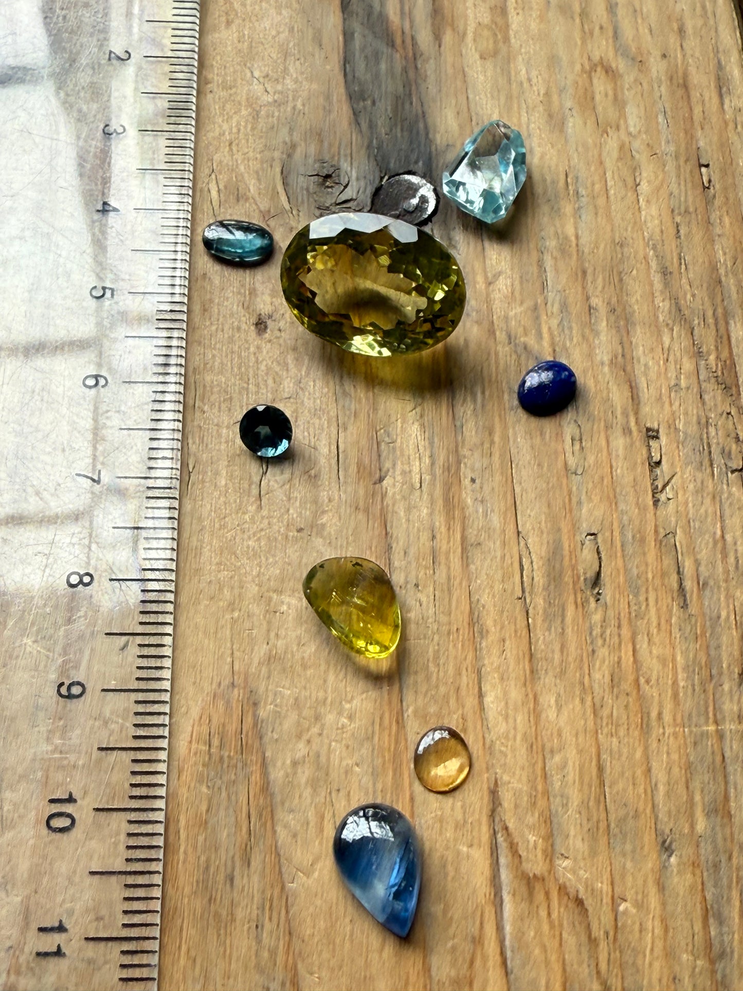 Gemstone Collection 564: Hessonite, Honey Quartz, Kyanite, Rainbow Tourmaline, Iolite, Aquamarine - 30CT