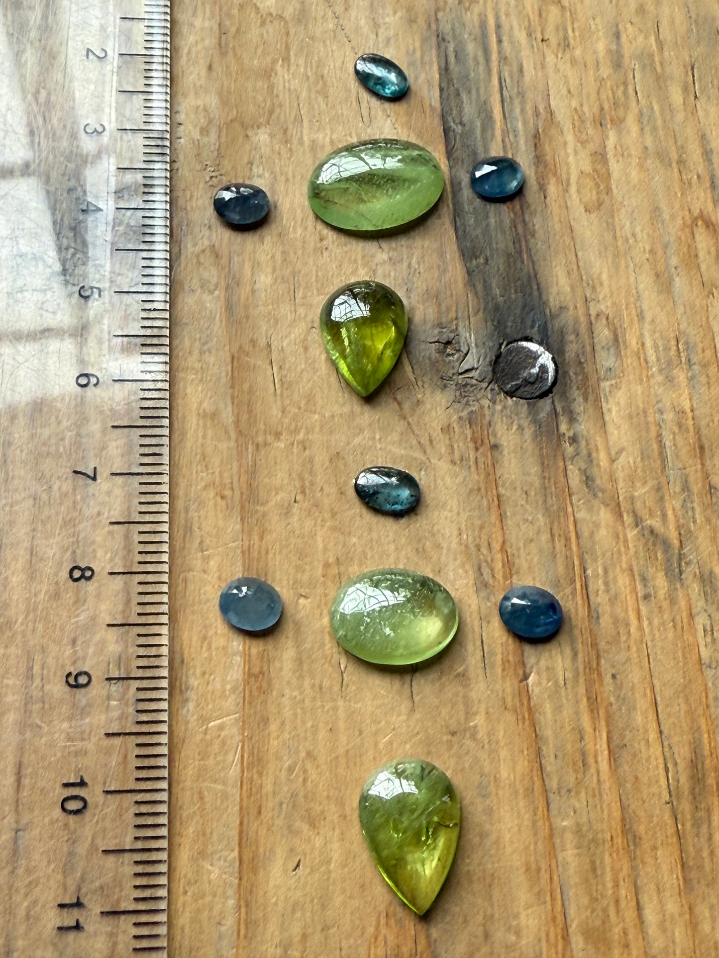 Gemstone Collection 567: Green Kyanite, Peridot, Kyanite, Blue Sapphire - 21 CT