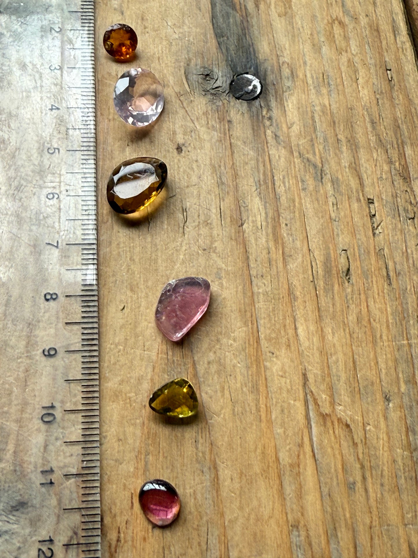 Gemstone Collection 579: Rose Quartz, Rainbow Tourmaline, Honey Quartz, Citrine - 14 CT