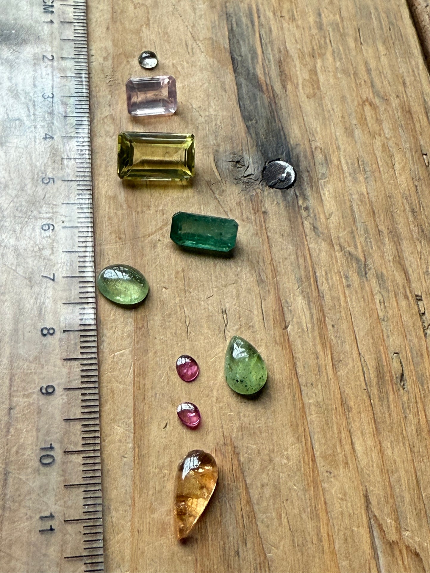 Gemstone Collection 587: Kyanite, Rose Quartz, Green Kyanite, Rainbow Tourmaline, Lemon Quartz - 23 CT