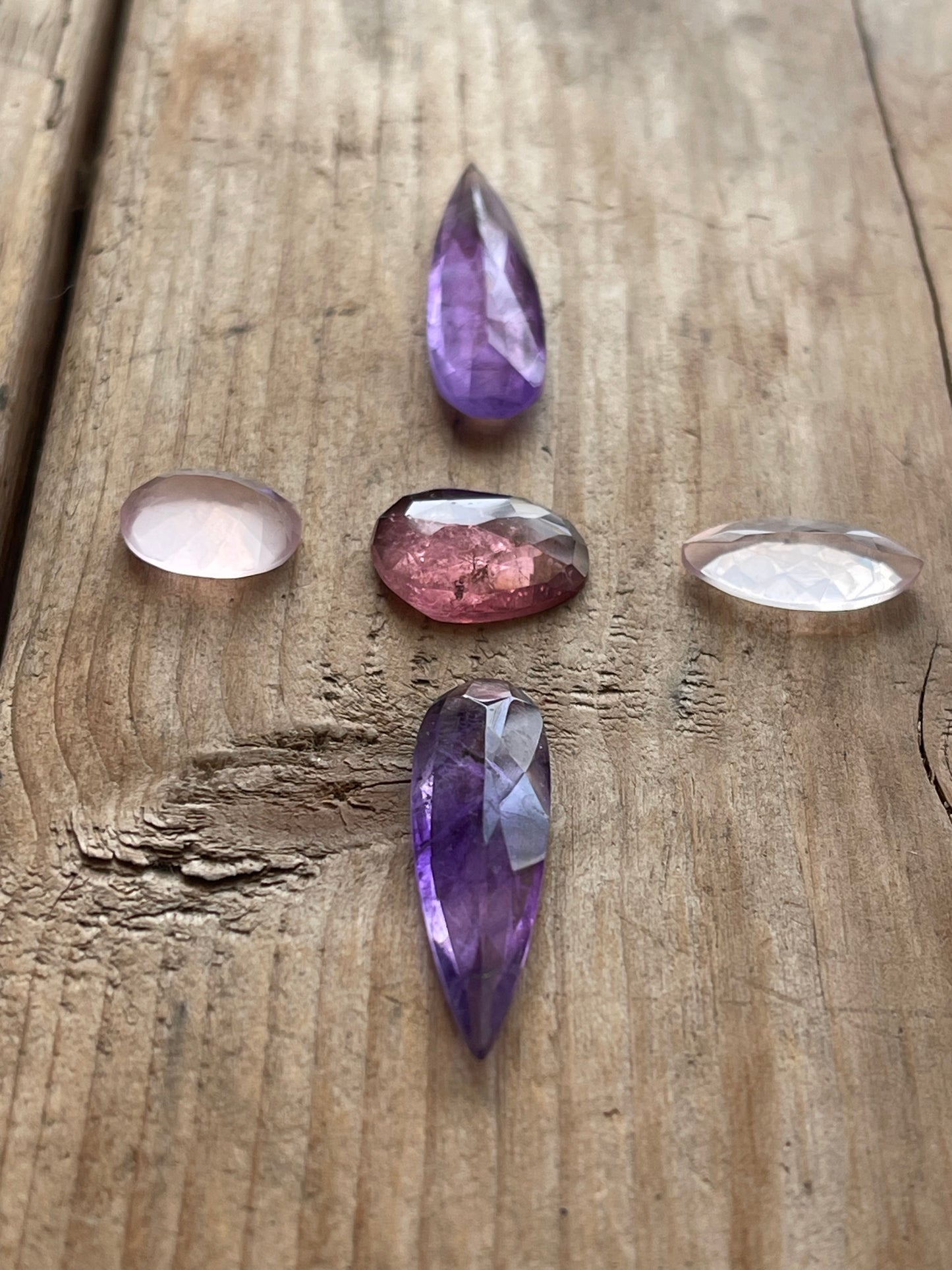 Gemstone Collection 06: Amethyst, Rainbow Tourmaline, Rose Quartz - 23CT