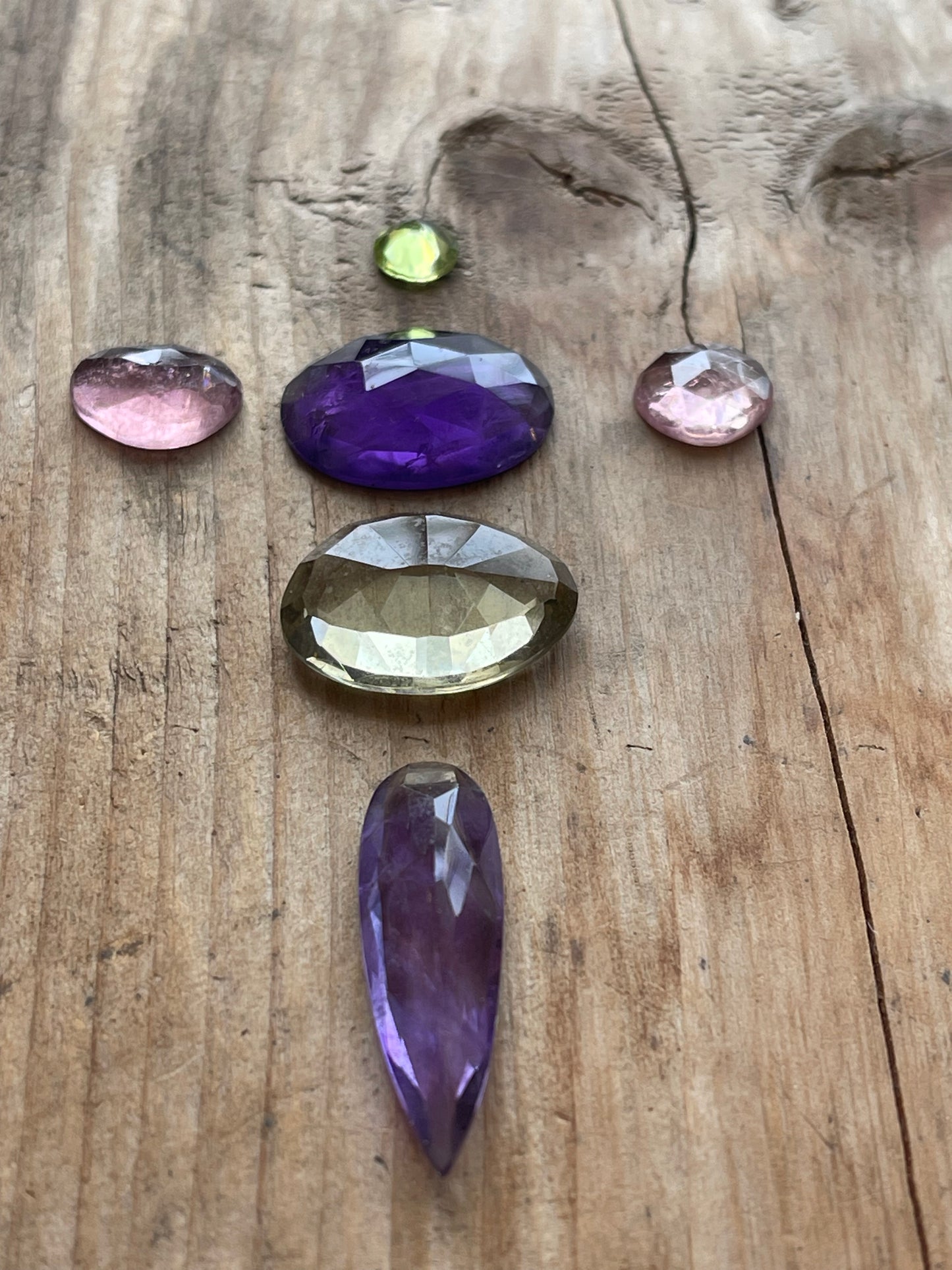 Gemstone Collection 11: Amethyst, Green Amethyst, Peridot, Rainbow Tourmaline, Lemon Quartz - 27CT