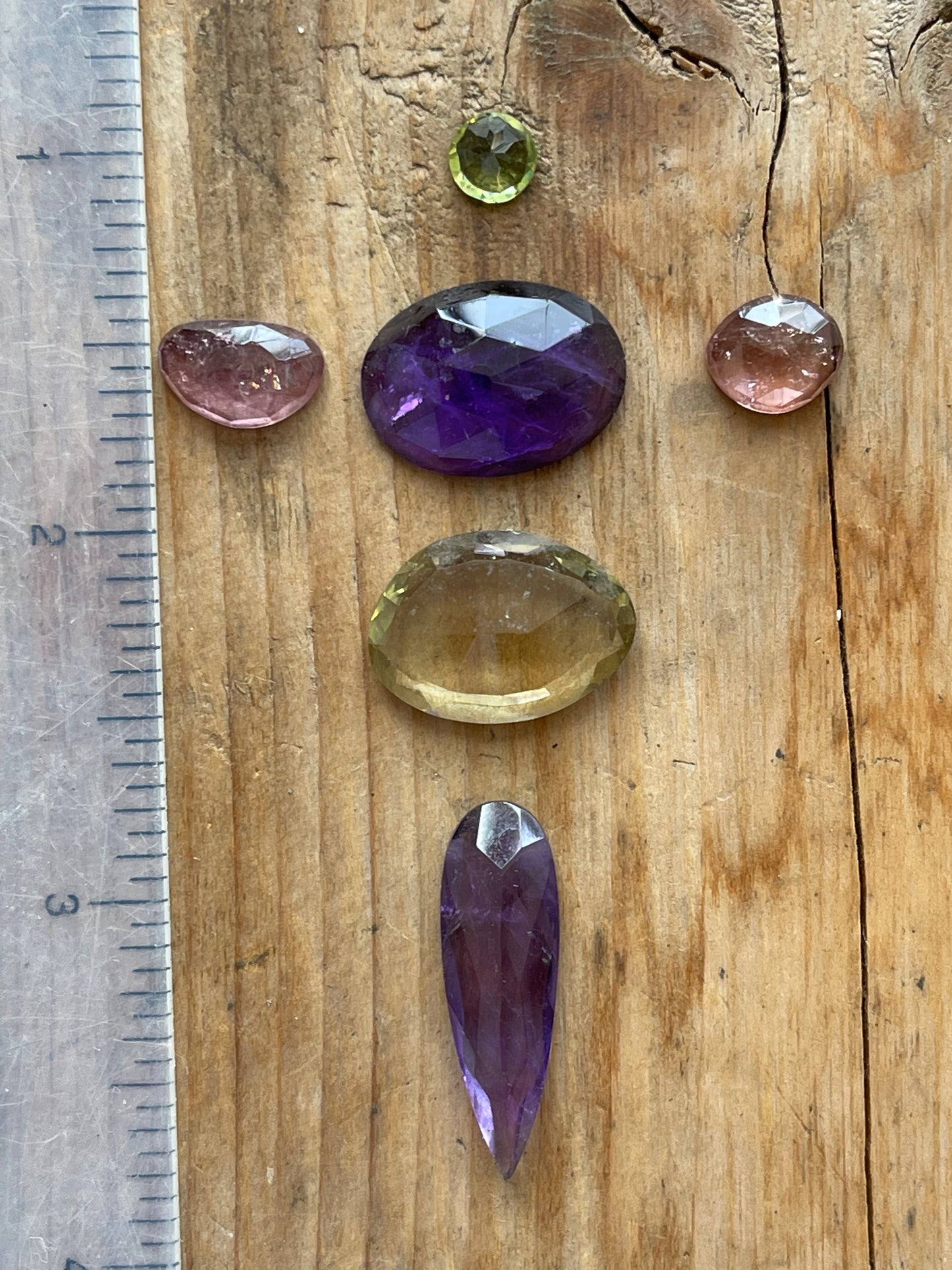 Gemstone Collection 11: Amethyst, Green Amethyst, Peridot, Rainbow Tourmaline, Lemon Quartz - 27CT