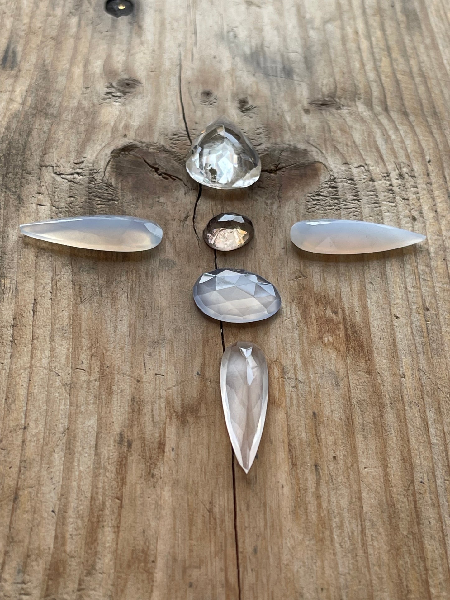 Gemstone Collection 12: Chalcedony, Clear Crystal Quartz, Rainbow Tourmaline - 36CT