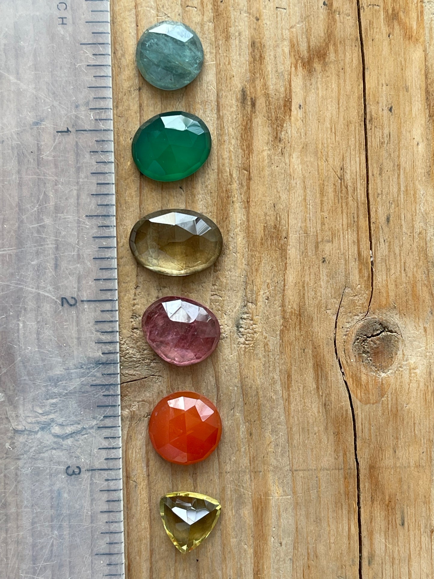 Gemstone Collection 26: Coraline, Aquamarine, Lemon Quartz, Rainbow Tourmaline, Green Onyx - 21CT