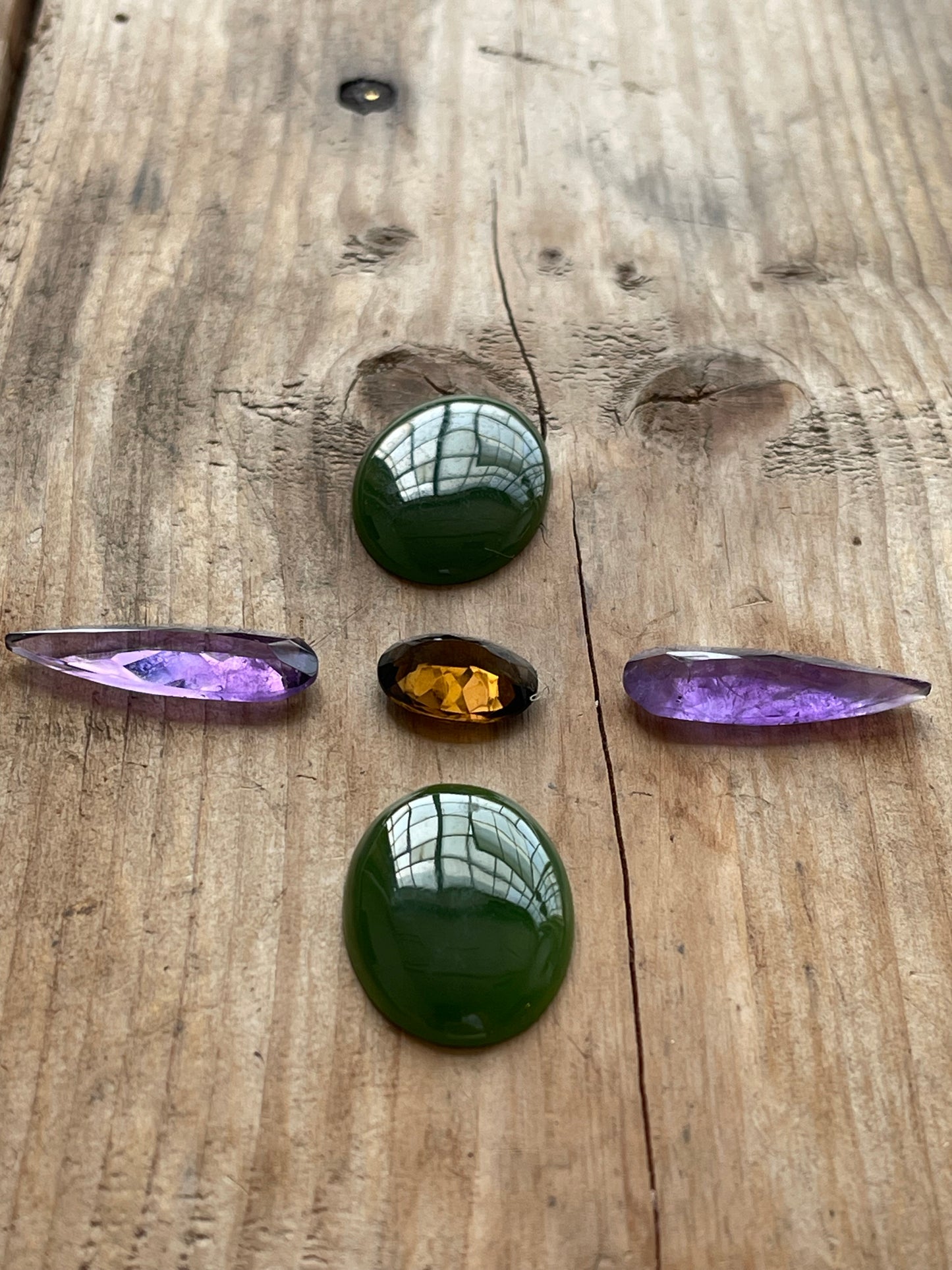 Gemstone Collection 29: Serpentine, Amethyst, Honey Quartz - 47CT