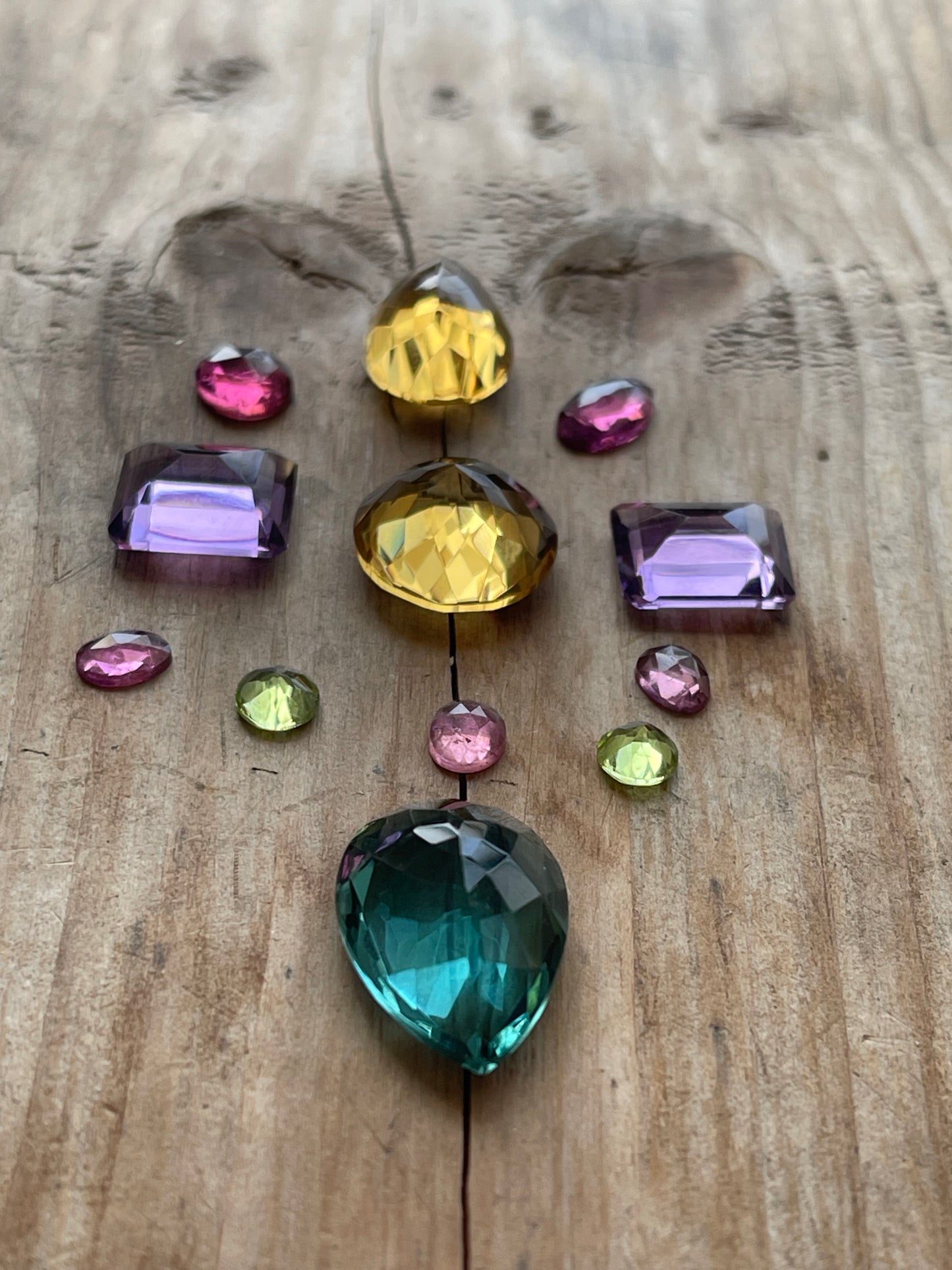 Gemstone Collection 33: Fluorite, Amethyst, Rainbow Tourmaline, Citrine, Peridot - 34CT