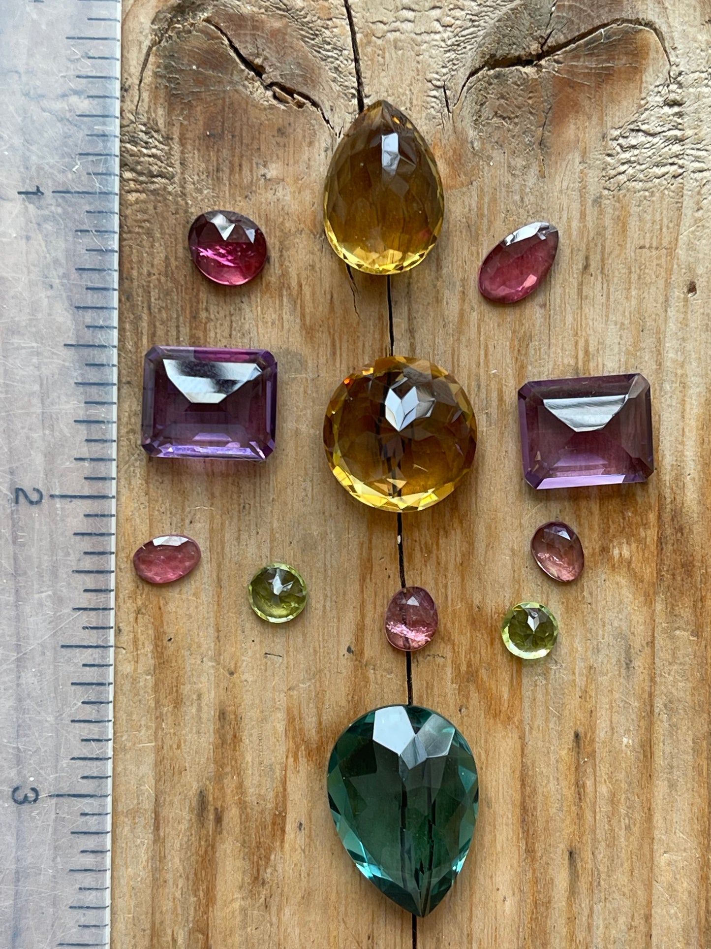 Gemstone Collection 33: Fluorite, Amethyst, Rainbow Tourmaline, Citrine, Peridot - 34CT