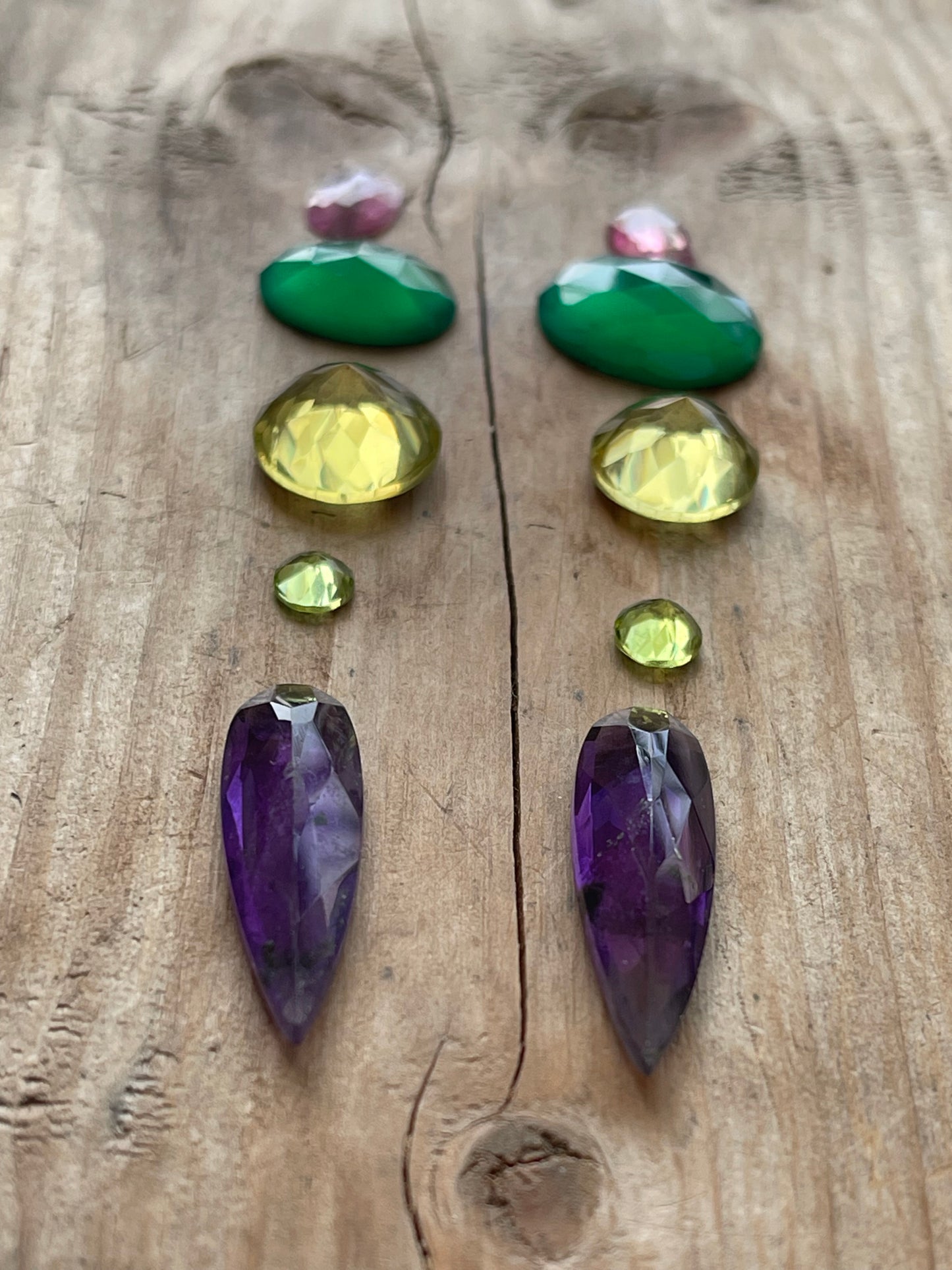 Gemstone Collection 39: Green Onyx, Amethyst, Lemon Quartz, Peridot - 34CT