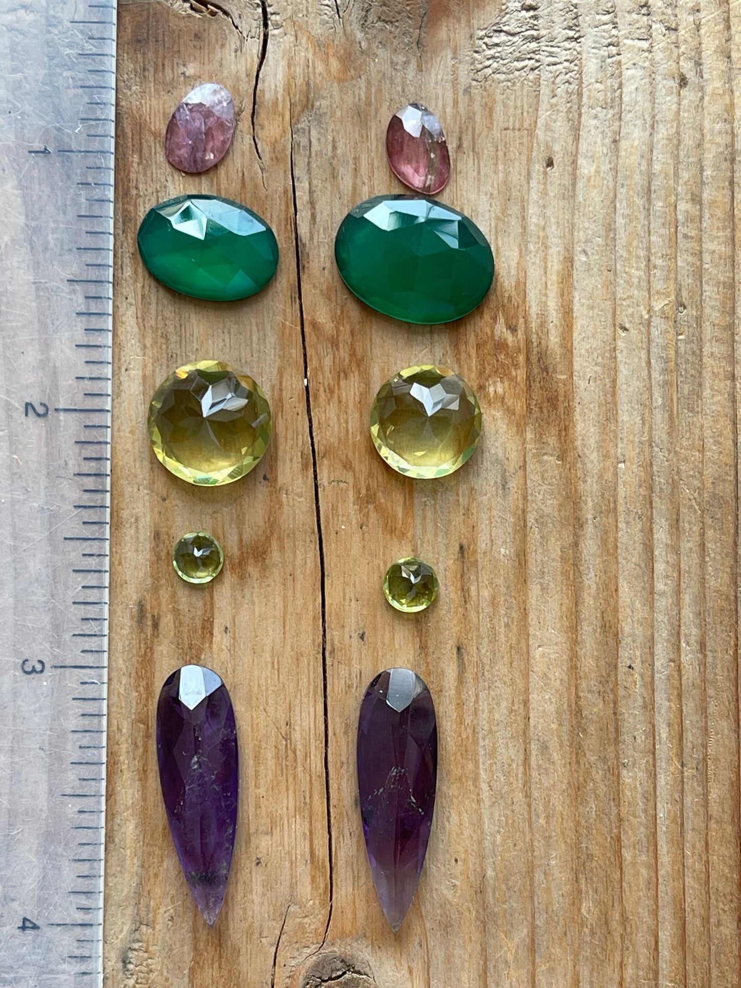 Gemstone Collection 39: Green Onyx, Amethyst, Lemon Quartz, Peridot - 34CT