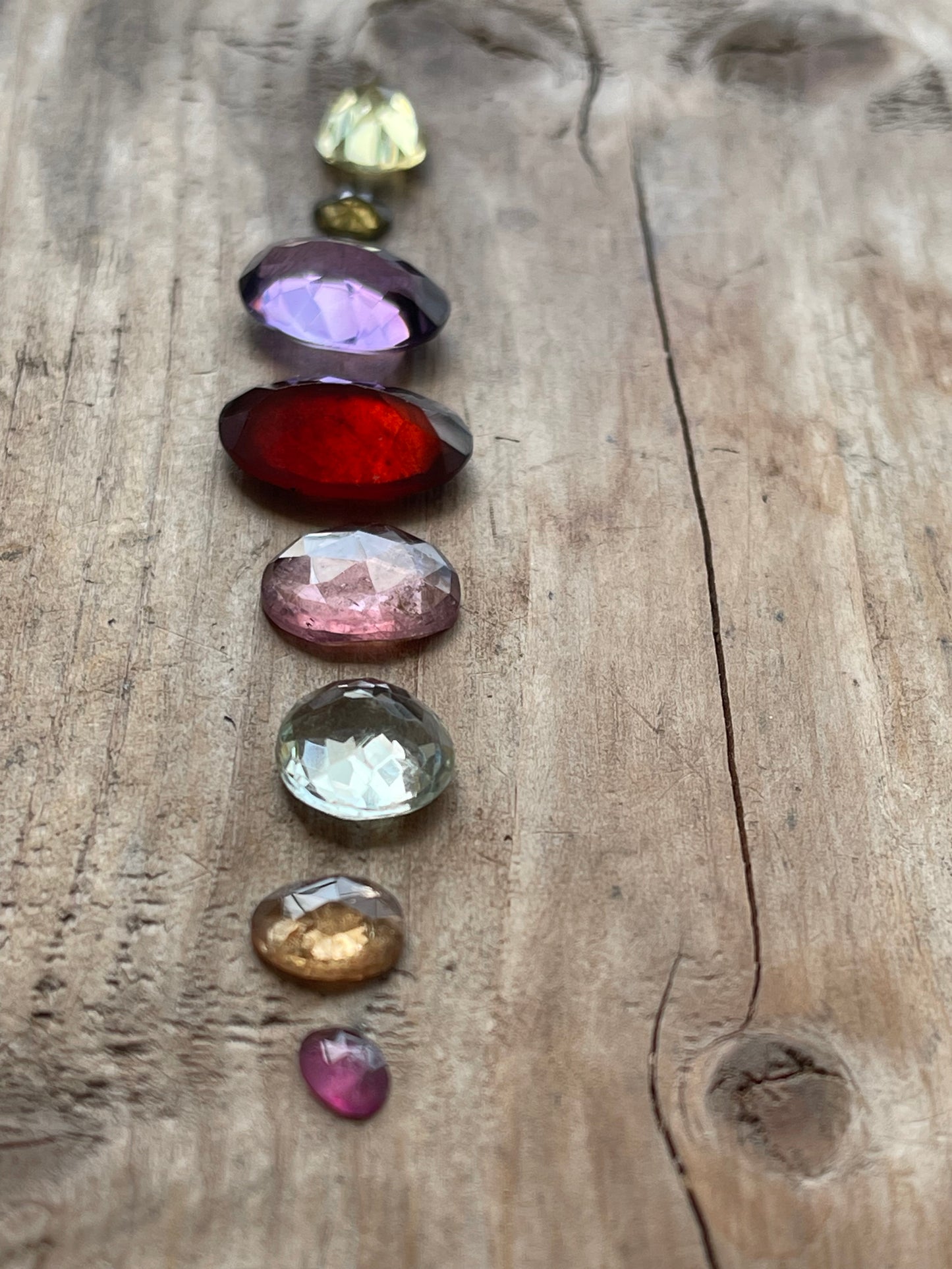 Gemstone Collection 61: Amethyst, Hessonite, Lemon Quartz, Green Amethyst, Rainbow Tourmaline - 23CT