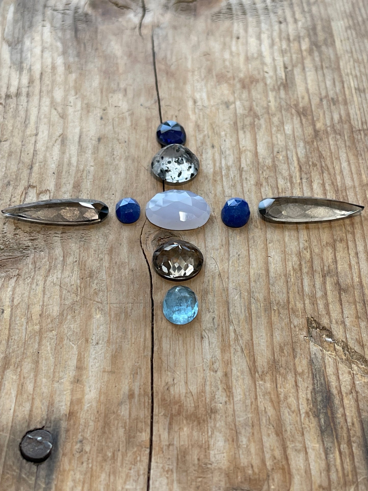 Gemstone Collection 652: Lapis Lazuli, Smoky Quartz, Speckled Agate, Iolite, Chalcedony - 36CT