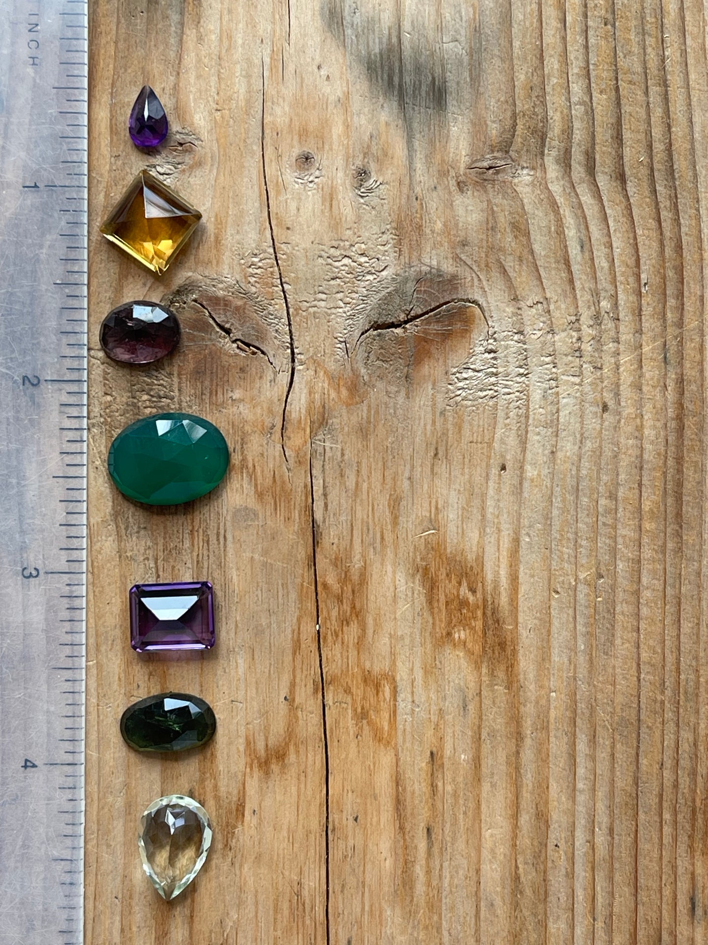 Gemstone Collection 68: Amethyst, Citrine, Green Onyx, Green Amethyst, Iolite, Rainbow Tourmaline - 27CT