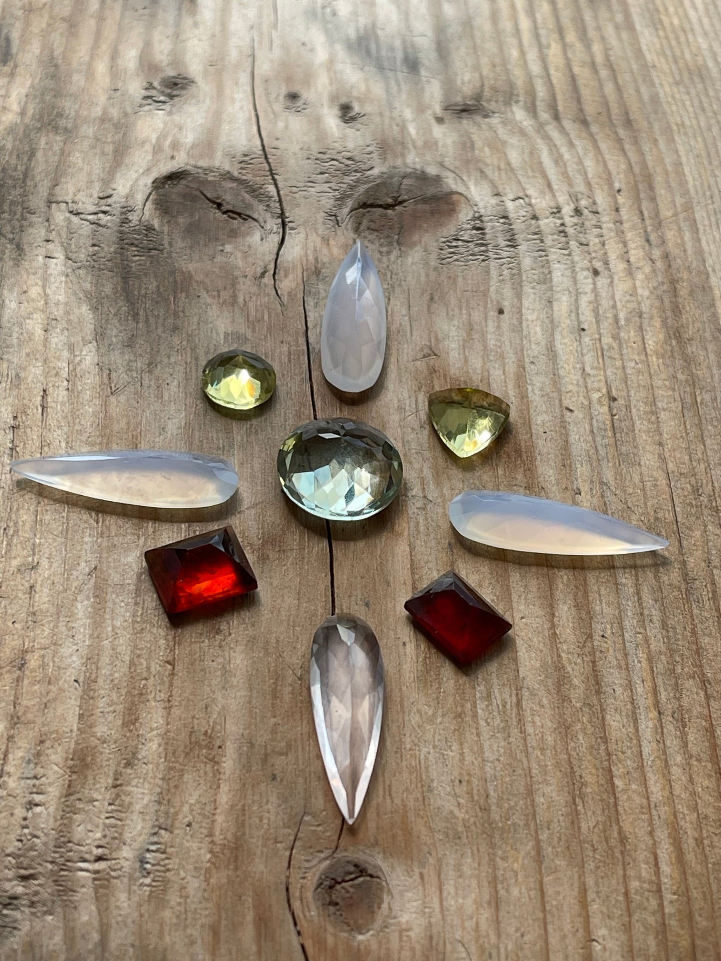 Gemstone Collection 75: Green Amethyst, Chalcedony, Hessonite, Lemon Quartz - 48CT