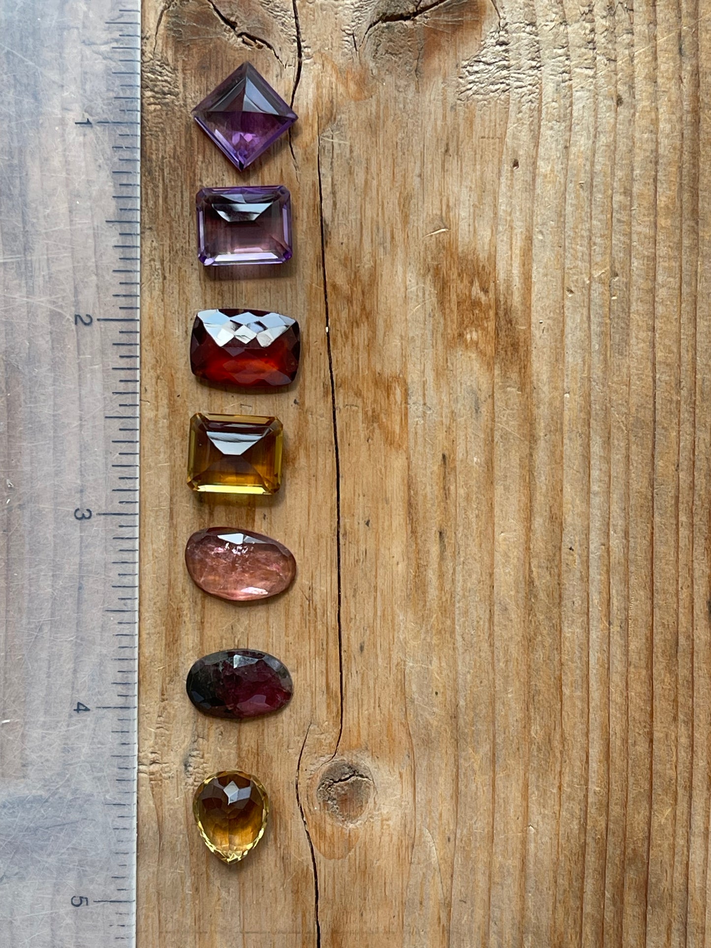 Gemstone Collection 76: Amethyst, Citrine, Rainbow Tourmaline, Hessonite - 34CT