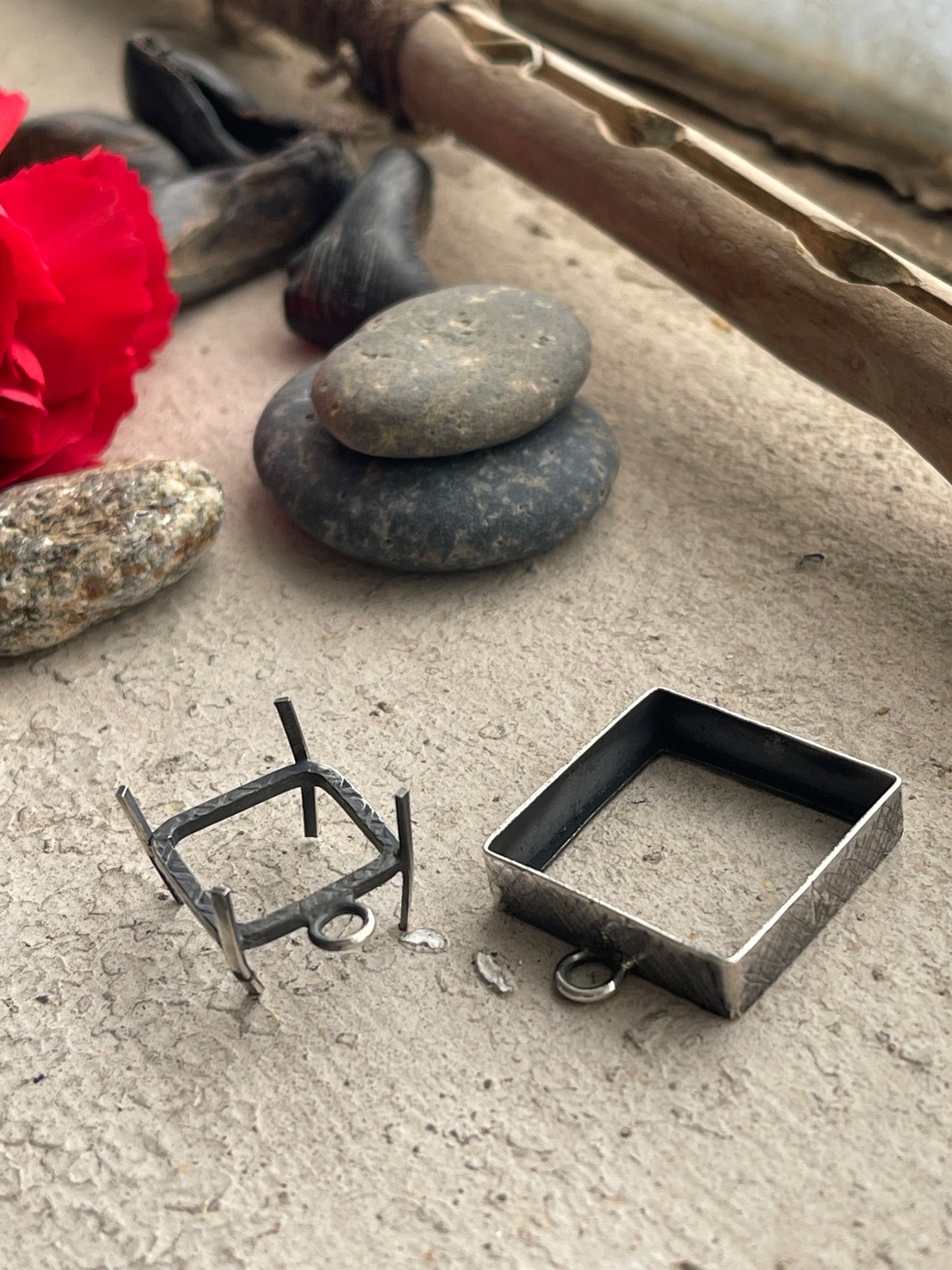 Component 267 - Set of 2 Sterling Silver Bezels