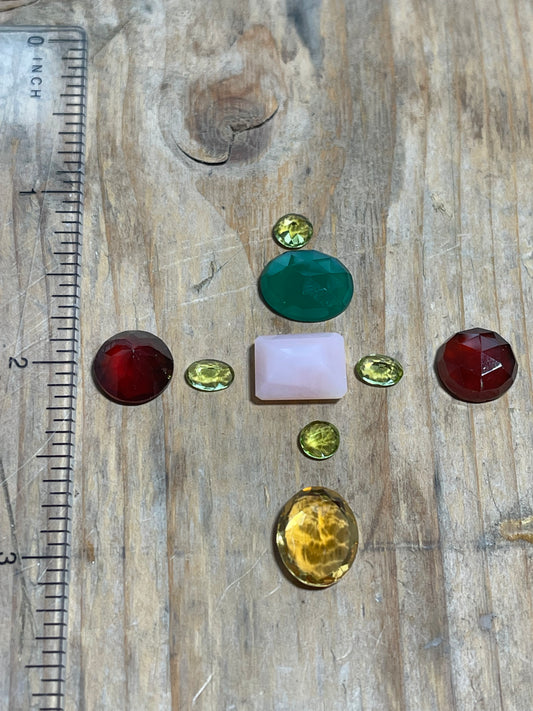 Gemstone Collection 525 - Citrine, Rhodolite Garnet, Pink Opal, Peridot, Green Onyx 21CT