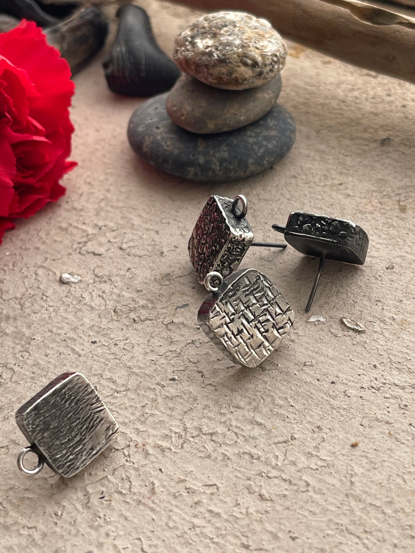 Component 195 - Handmade Sterling Silver Hollow Box Posts