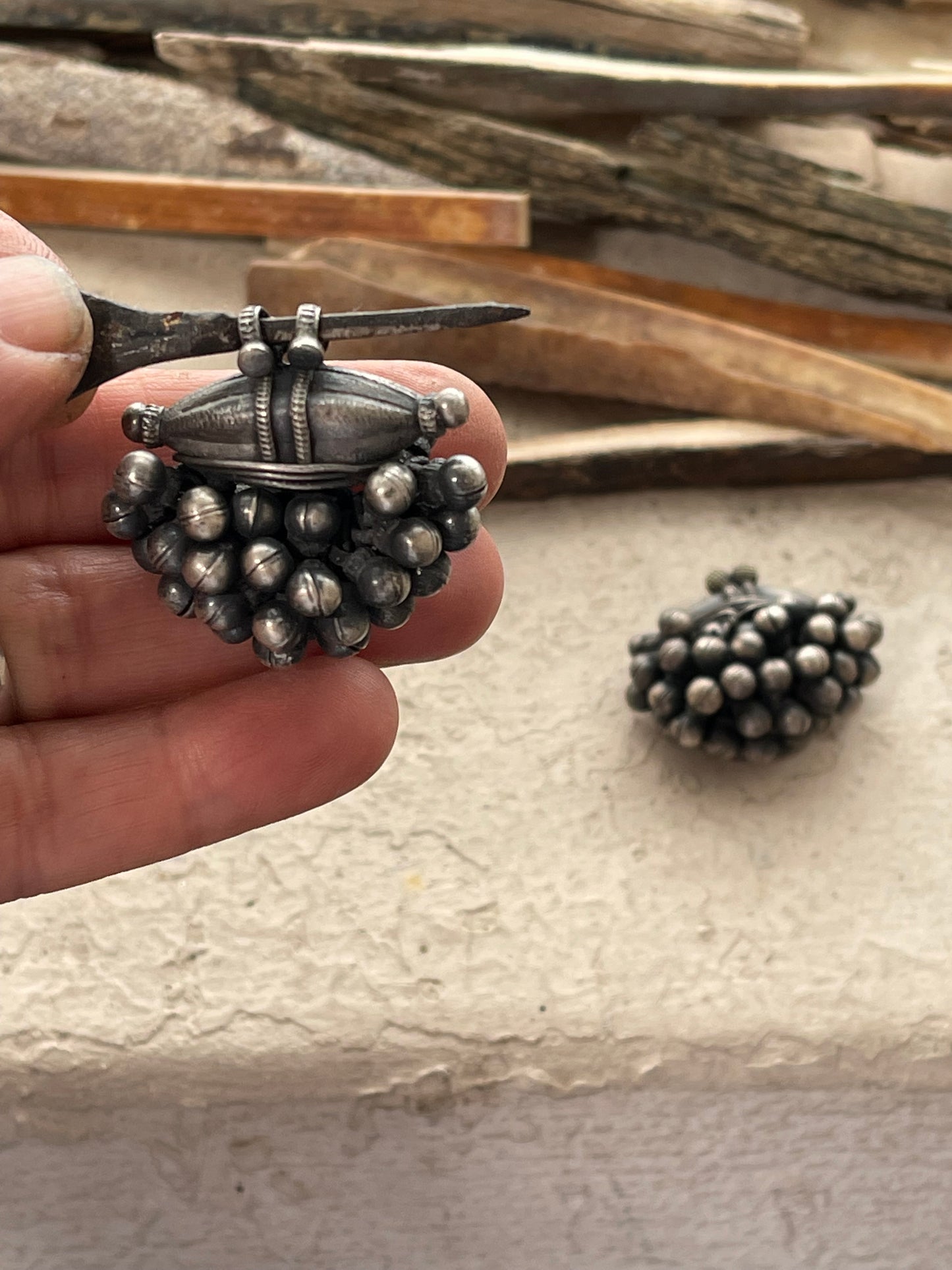 Component 236 - Handmade Ancient Sterling Silver Hollow Form