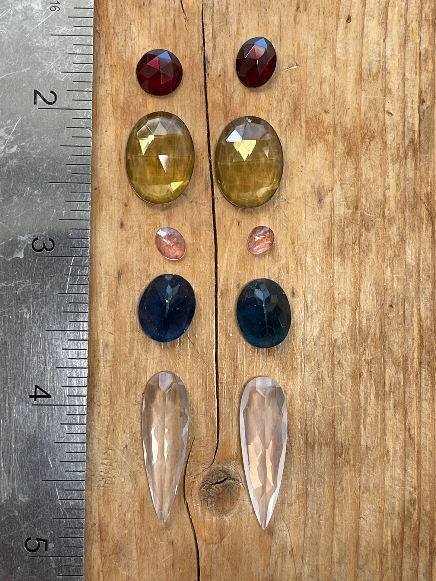 Gemstone Collection 621: ROSE QUARTZ, LEMON QUARTZ, FLUORITE, RHODOLITE GARNET, RAINBOW TOURMALINE - 36CT