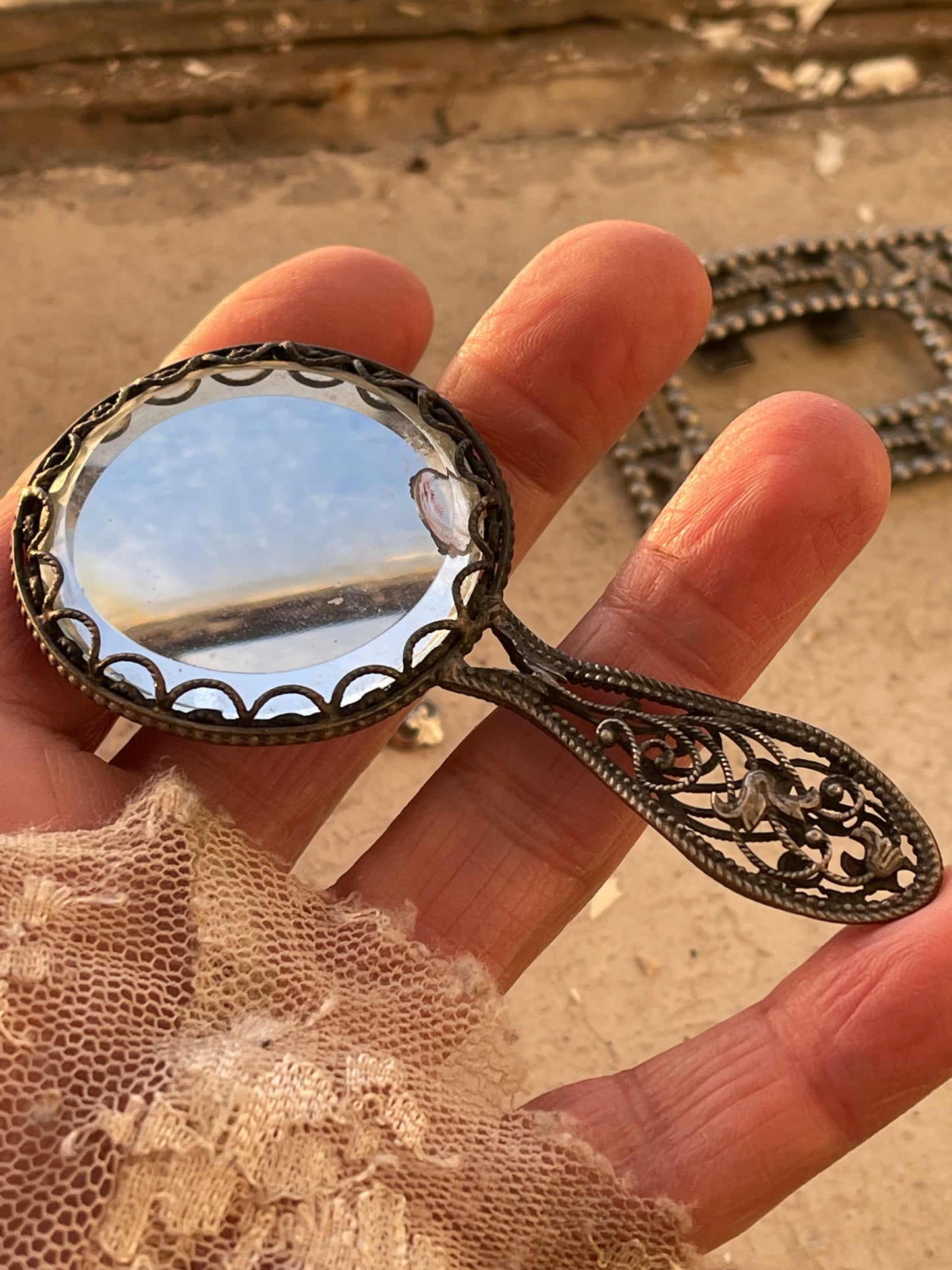Unique Victorian Steel Mirror