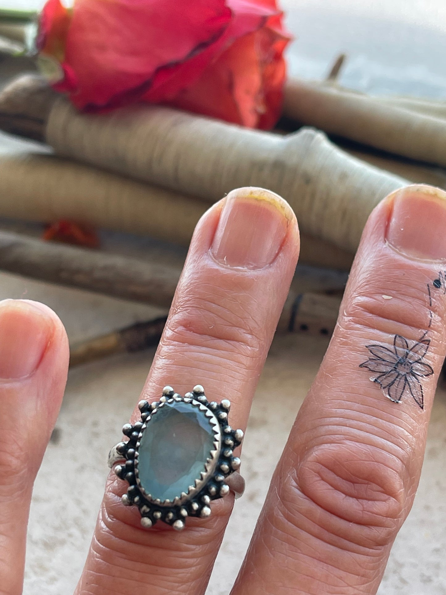 Ring 256 - Aquamarine Sterling Silver Ring
