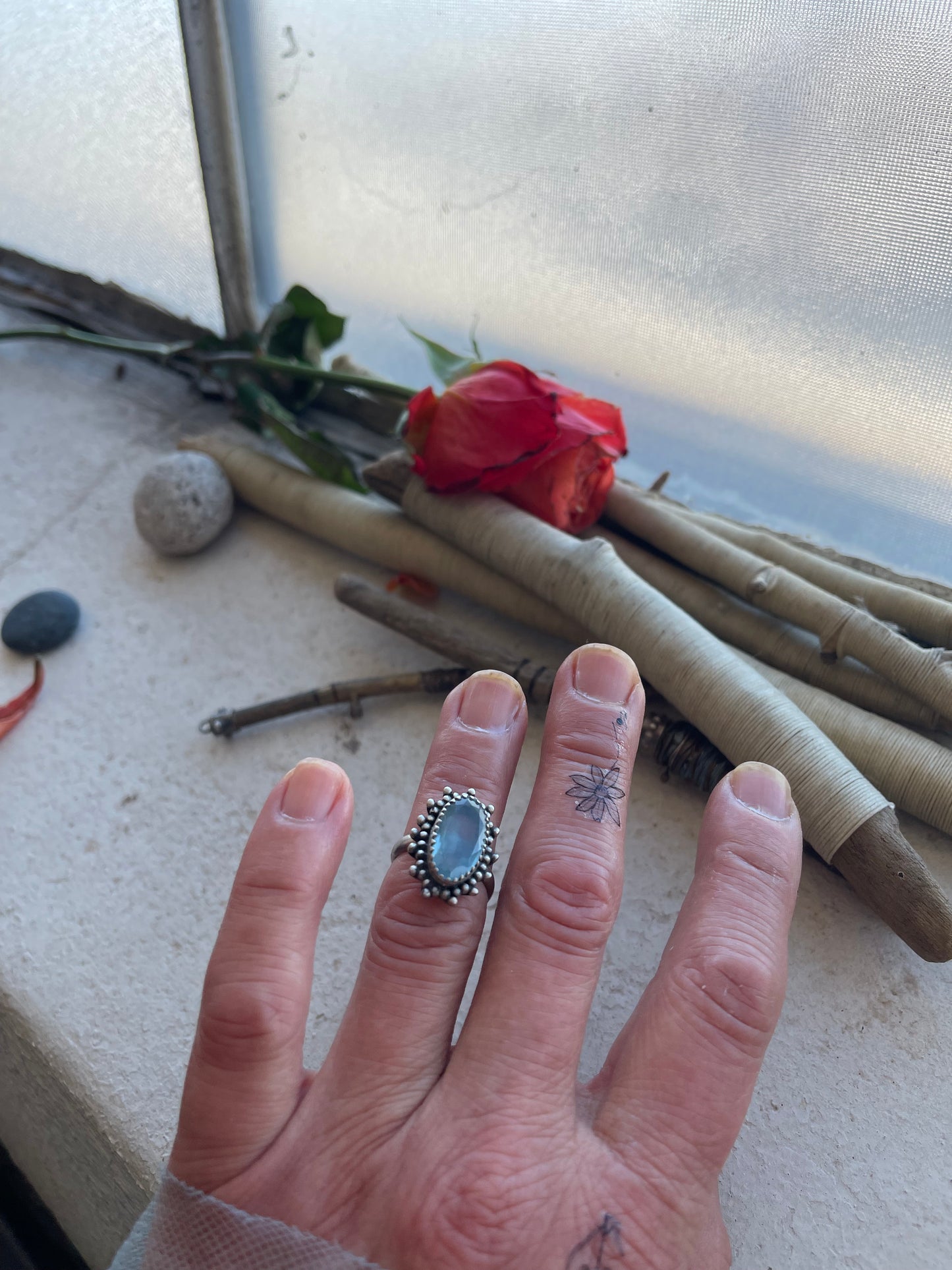 Ring 259 - Aquamarine Sterling Silver Ring
