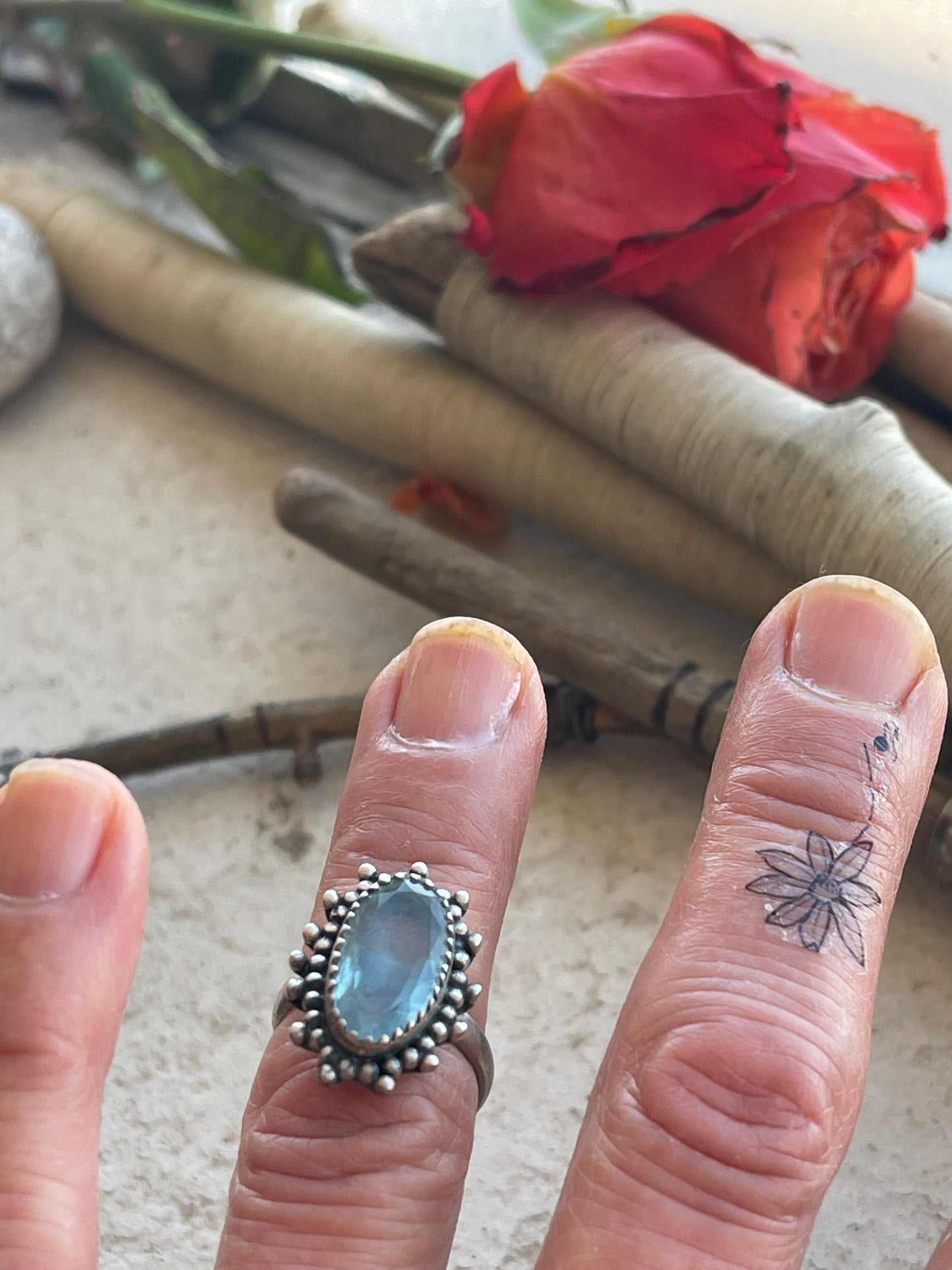 Ring 259 - Aquamarine Sterling Silver Ring