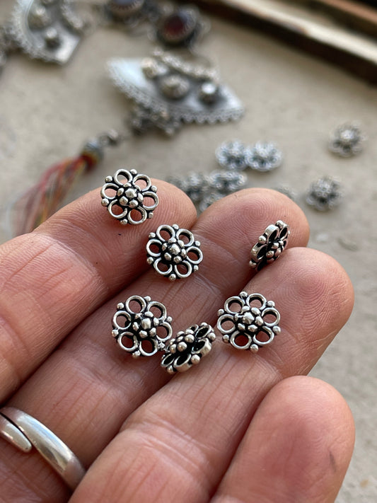Component 46 - Turkish Sterling Silver Flower Shaped Links with 6 holes