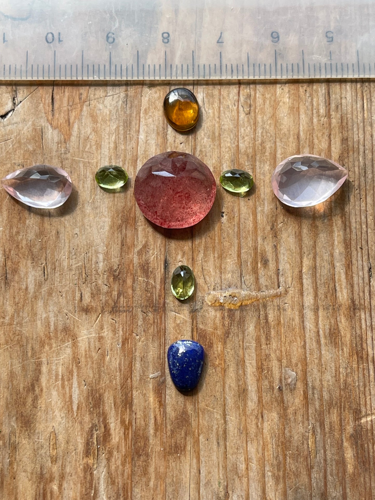 Gemstone Collection 105: Cherry Quartz, Rose Quartz, Lapis Lazuli, Peridot, Rainbow Tourmaline - 20CT