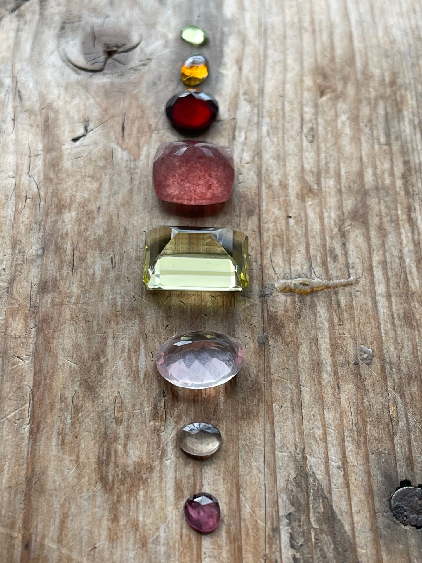 Gemstone Collection 128: Cherry Quartz, Lemon Quartz, Garnet, Rainbow Tourmaline -40CT