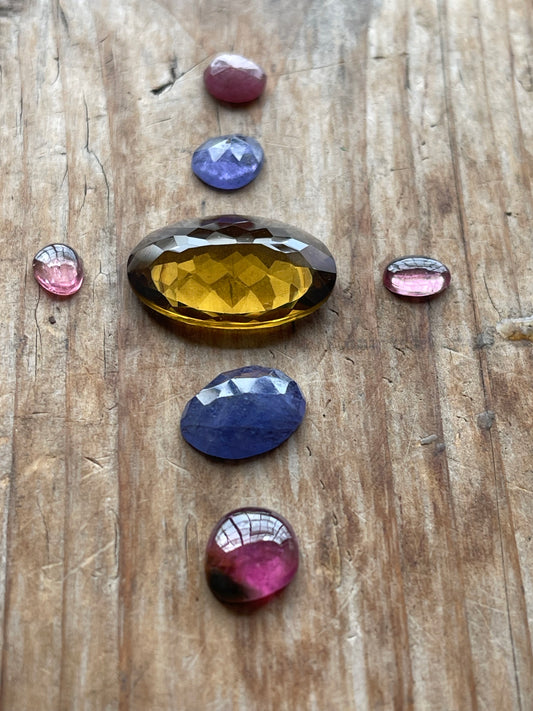 Gemstone Collection 132: Tanzanite, Honey Quartz, Rainbow Tourmaline - 23CT