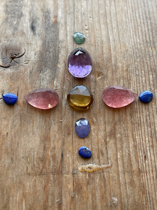 Gemstone Collection 157: Cherry Quartz, Honey Quartz, Lemon Quartz, Amethyst (35 CT)