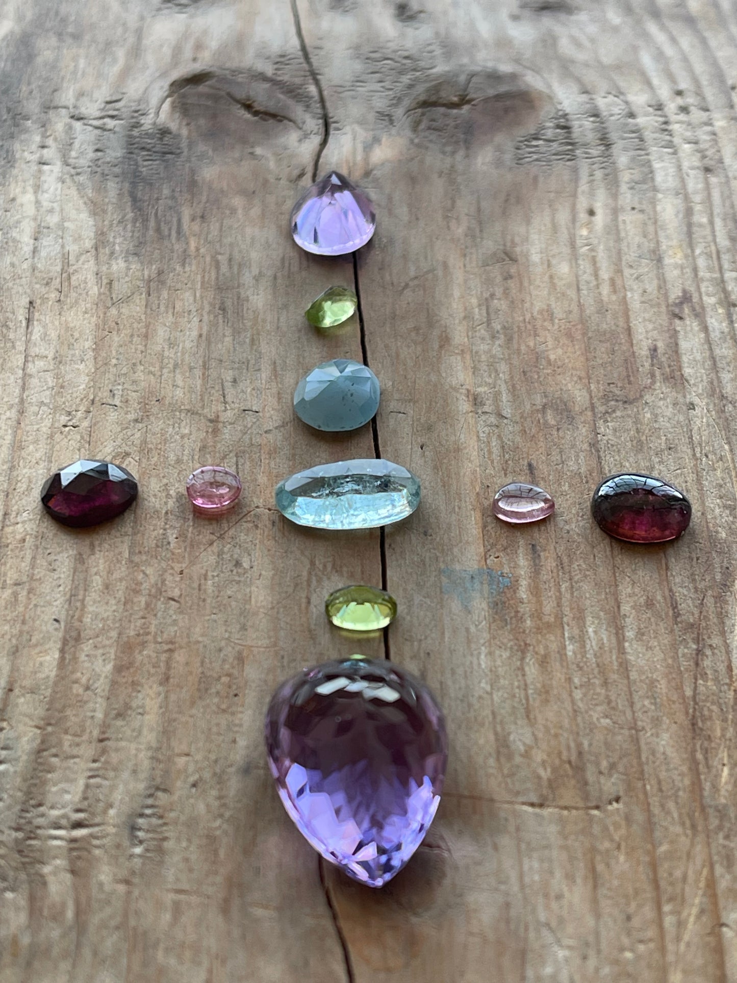 Gemstone Collection 15: Amethyst, Aquamarine, Rainbow Tourmaline, Peridot (31CT)