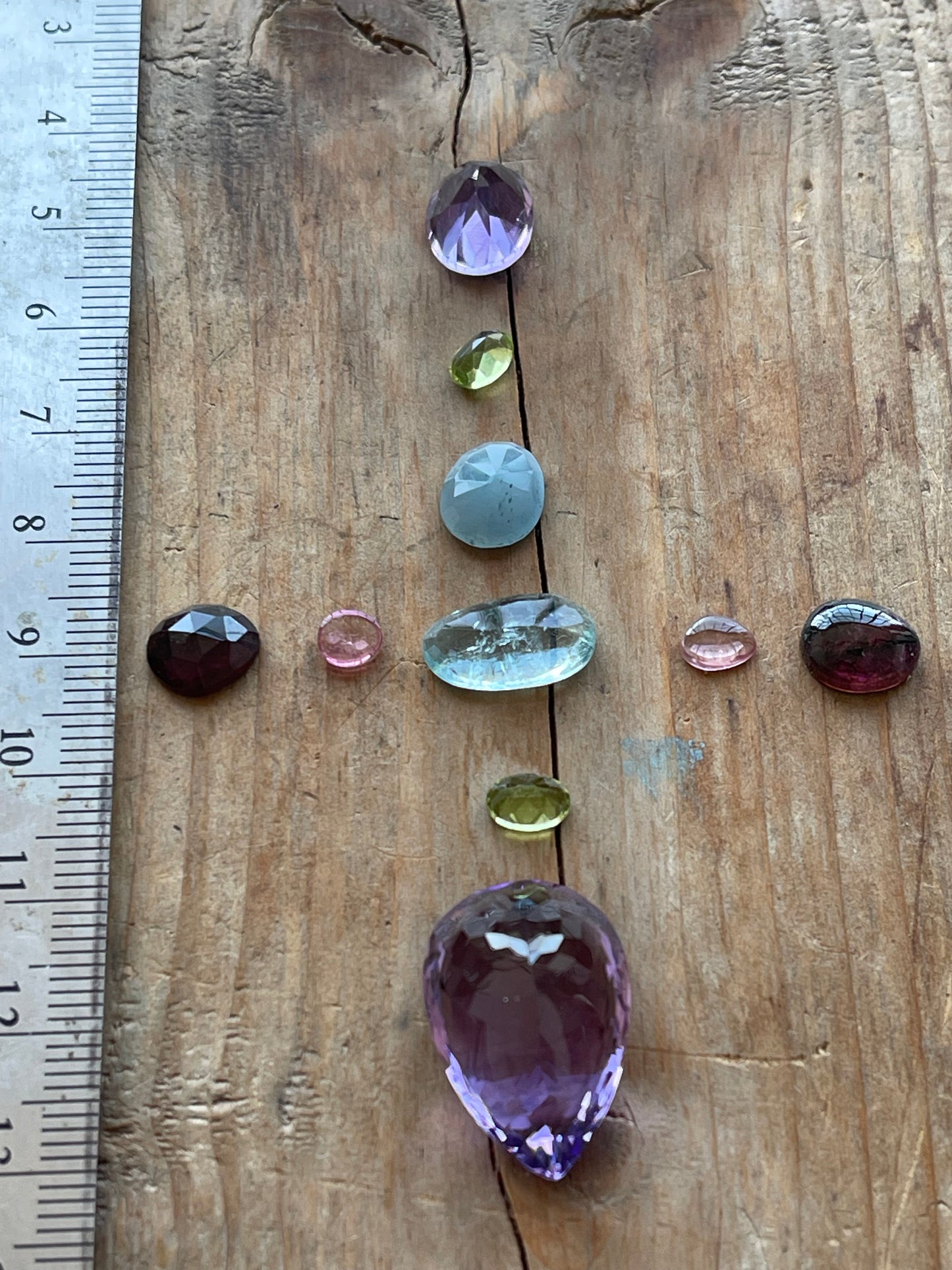 Gemstone Collection 15: Amethyst, Aquamarine, Rainbow Tourmaline, Peridot (31CT)