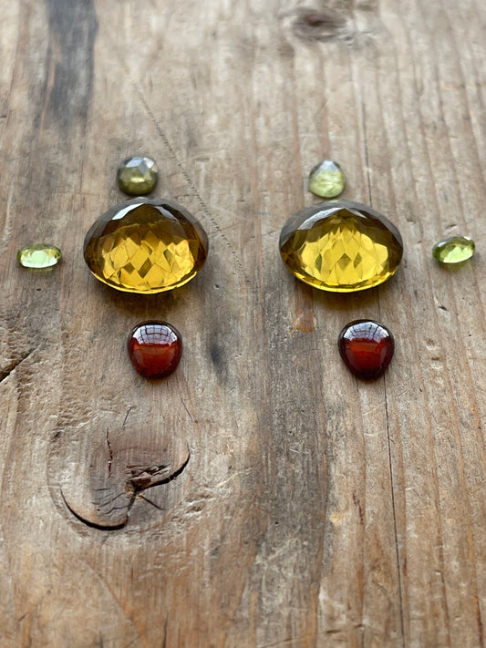 Gemstone Collection 161: Honey Quartz, Hessonite, Peridot (35 CT)