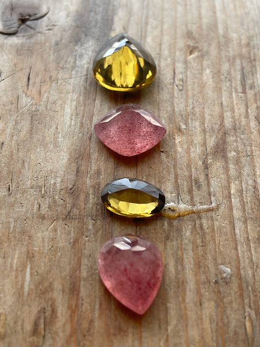 Gemstone Collection 167: Rose Quartz, Honey Quartz, Rainbow Tourmaline, Amethyst, Peridot (32 CT)