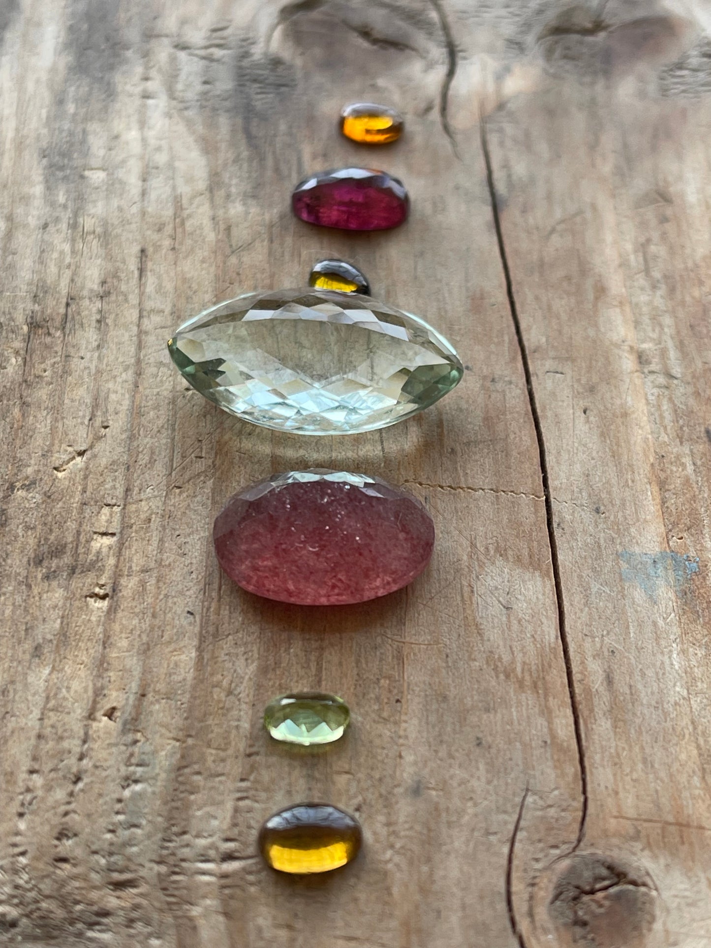 Gemstone Collection 16: Cherry Quartz, Rainbow Tourmaline, Green Amethyst (32CT)