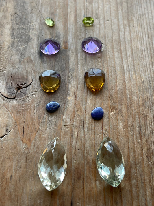 Gemstone Collection 171: Green Amethyst, Honey Quartz, Amethyst, Peridot, Lemon Quartz (37 CT)